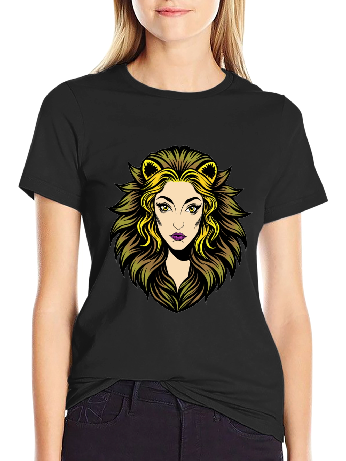 Lioness Graphic Tee - Black Cotton T-Shirt