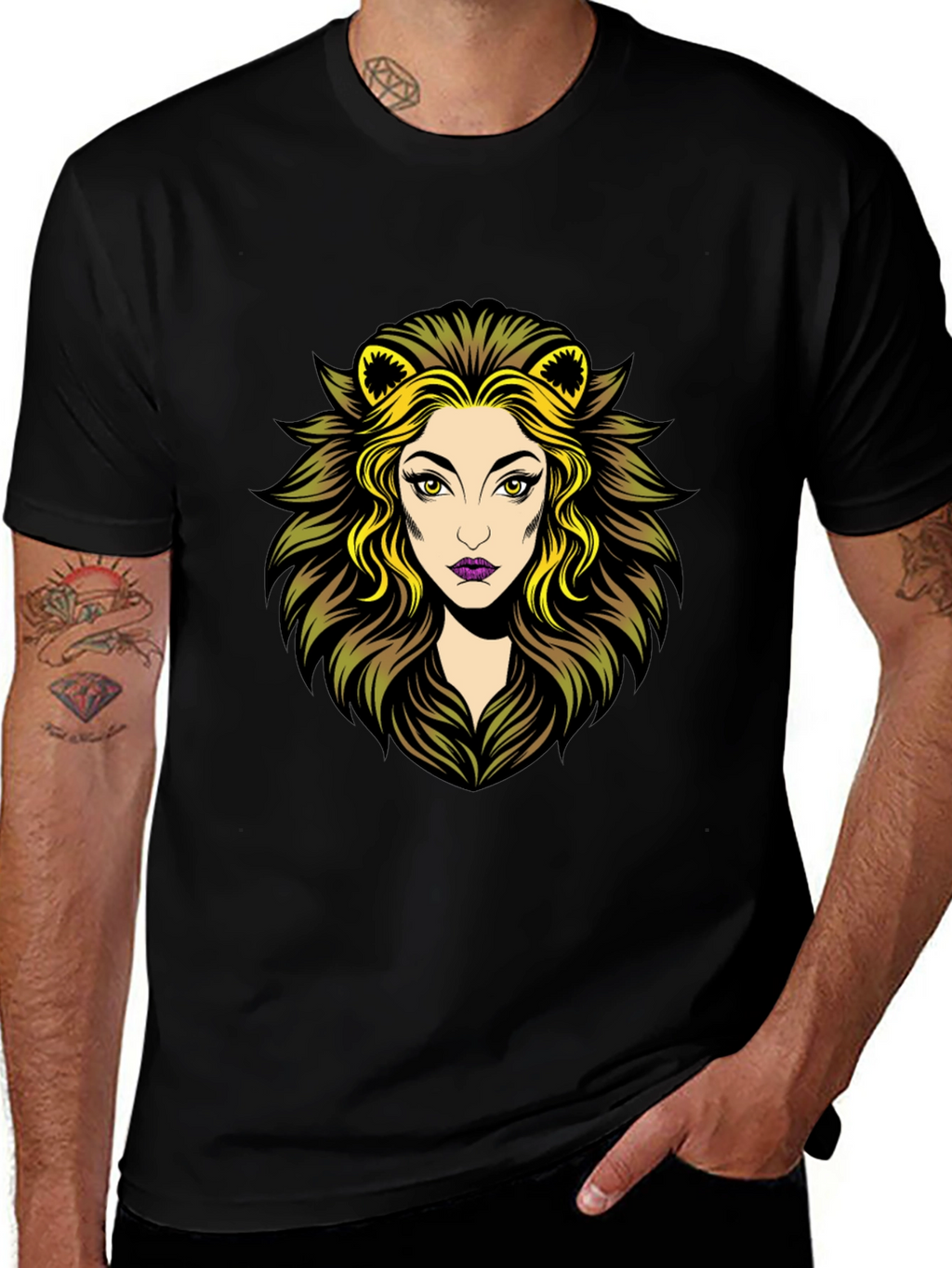 Lioness Graphic Tee - Black Cotton T-Shirt