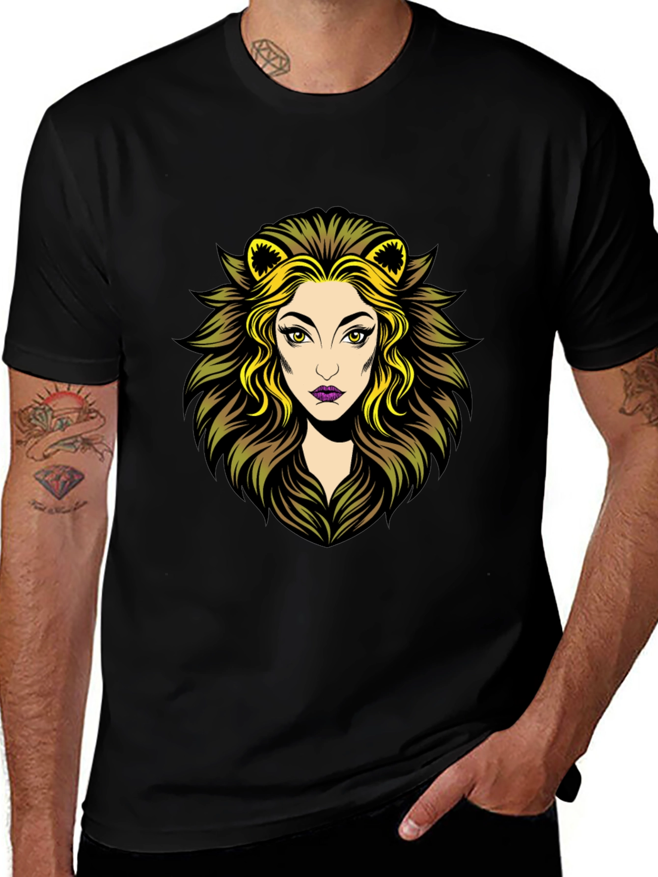 Lioness Graphic Tee - Black Cotton T-Shirt
