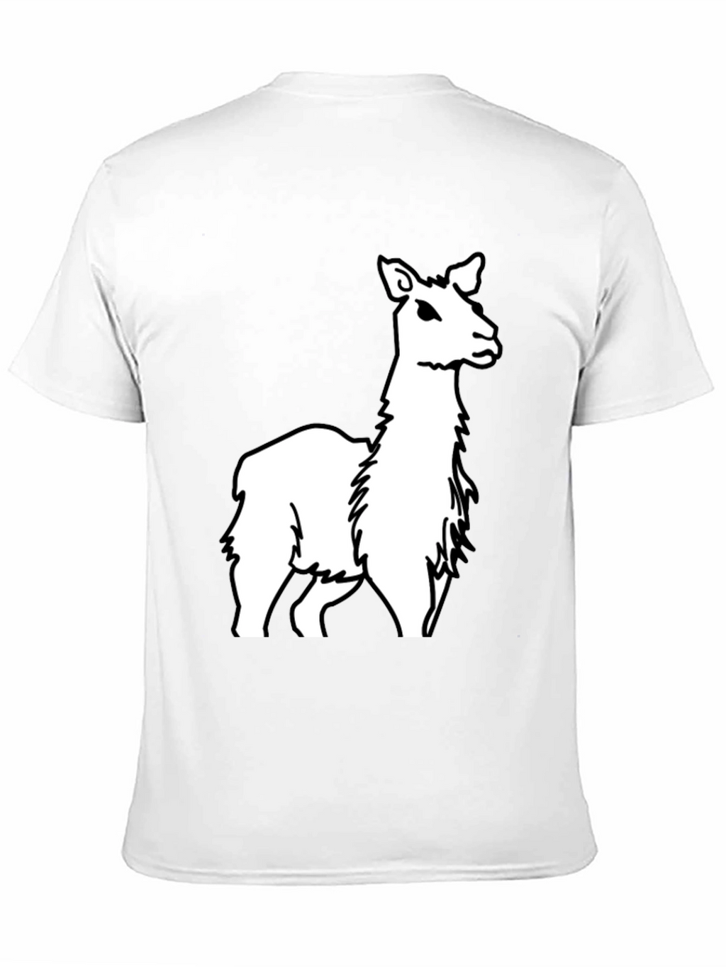 Llama Graphic Tee - Black Cotton Casual T-Shirt