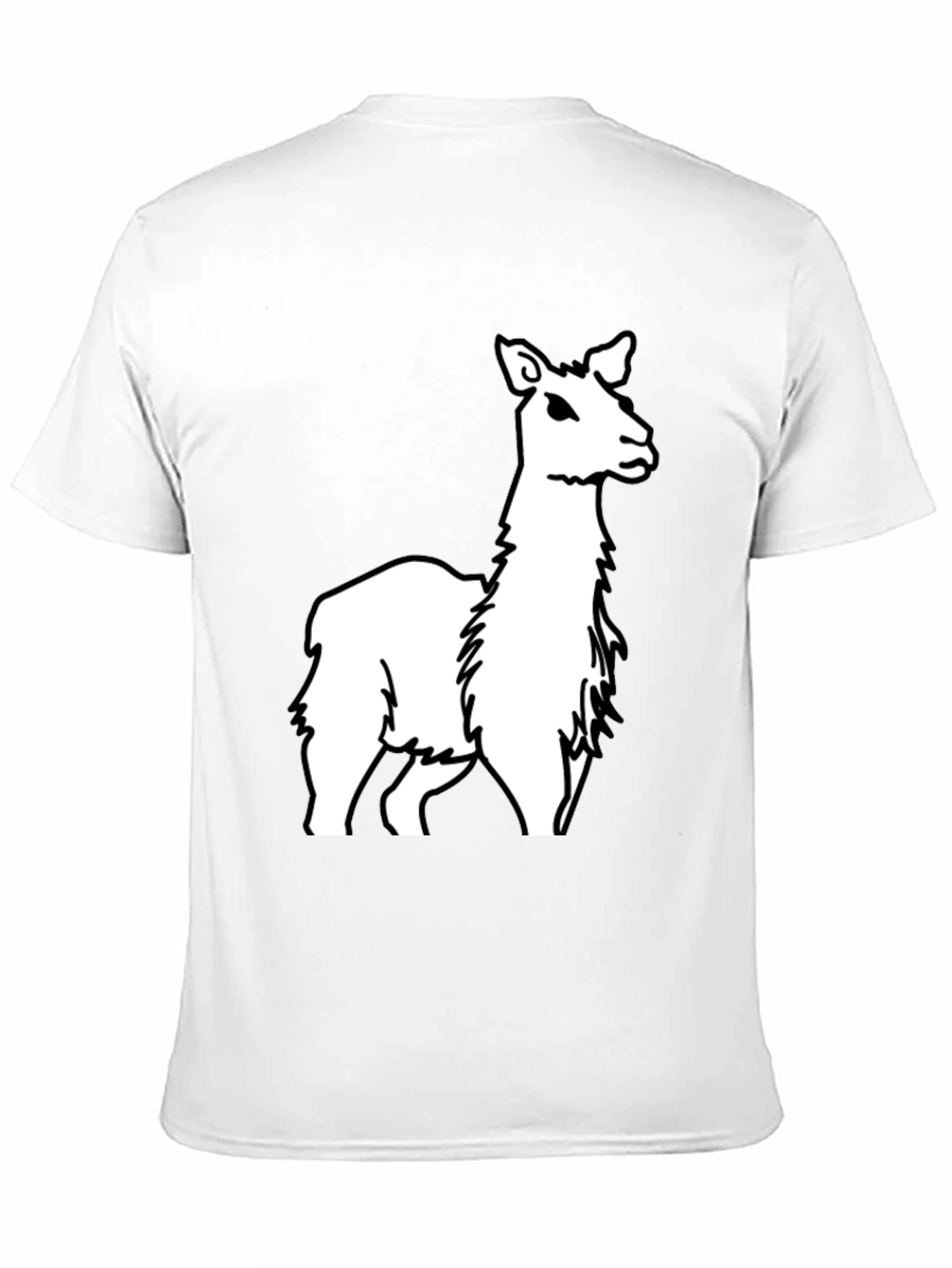 Llama Graphic Tee - Black Cotton Casual T-Shirt