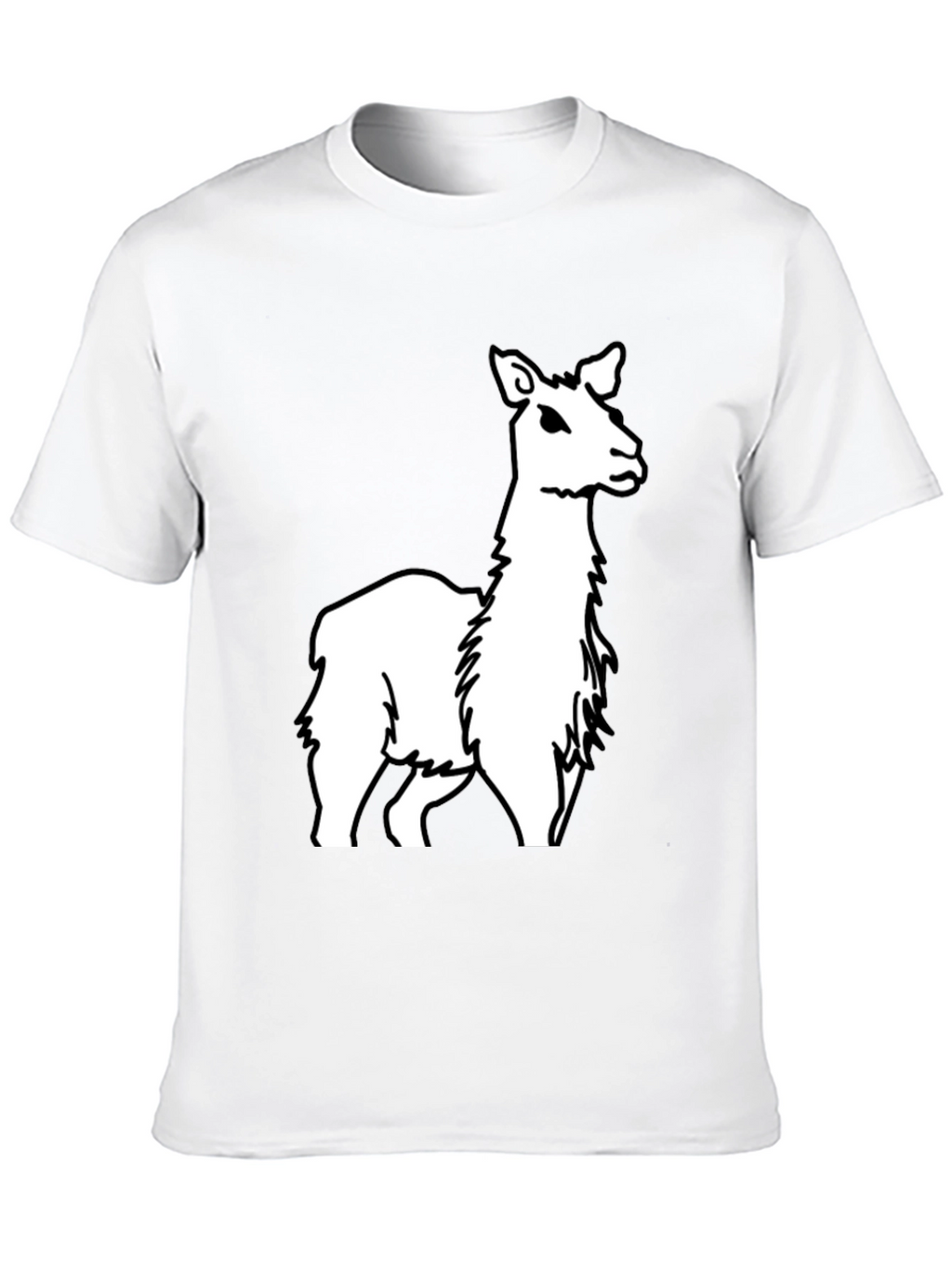 Llama Graphic Tee - Black Cotton Casual T-Shirt