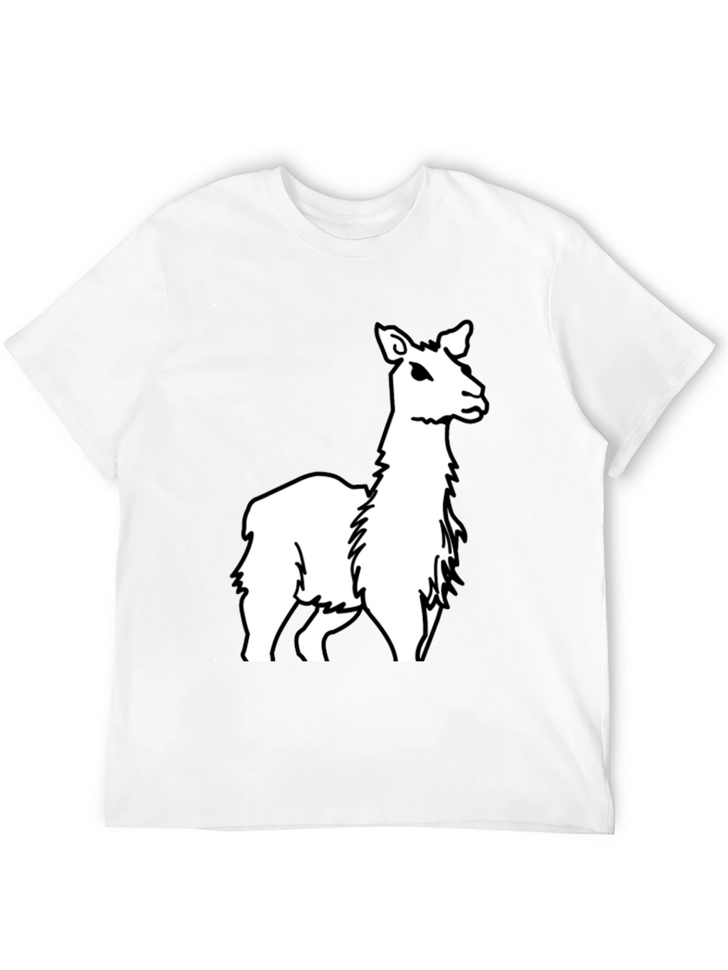 Llama Graphic Tee - Black Cotton Casual T-Shirt