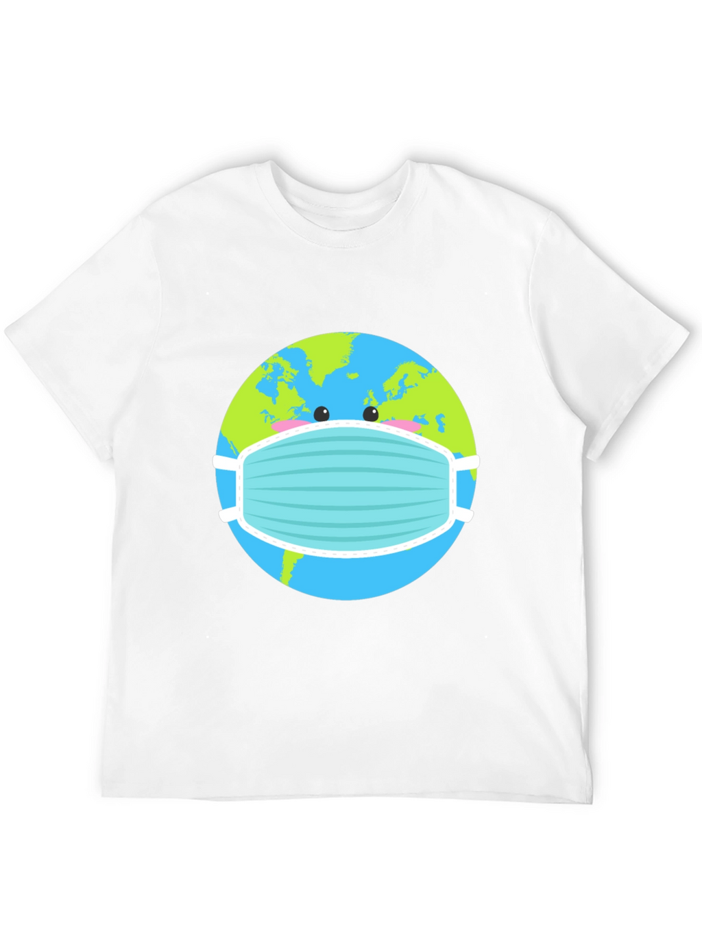 Earth with Mask Graphic Tee - Protect the Planet!