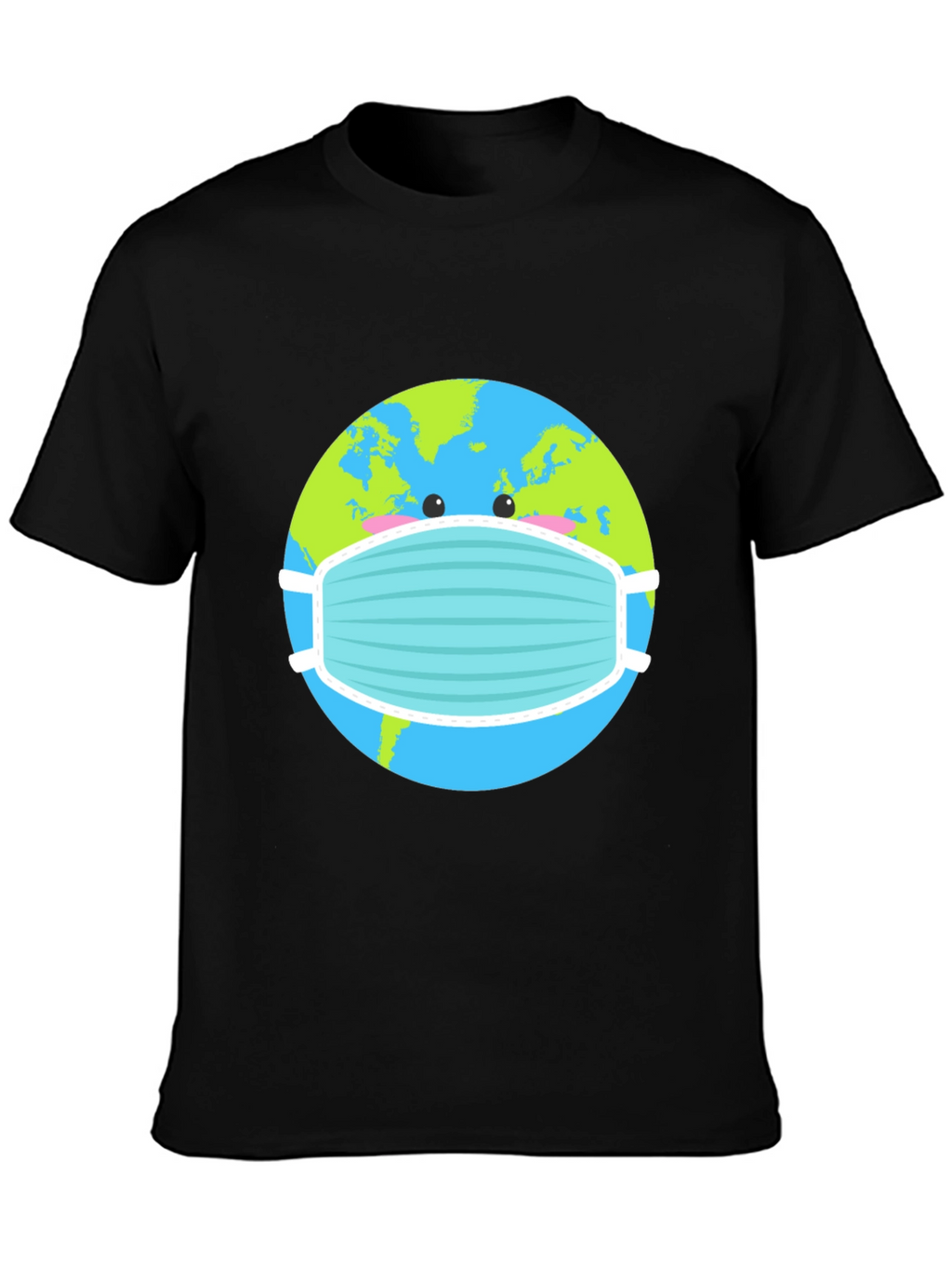 Earth with Mask Graphic Tee - Protect the Planet!