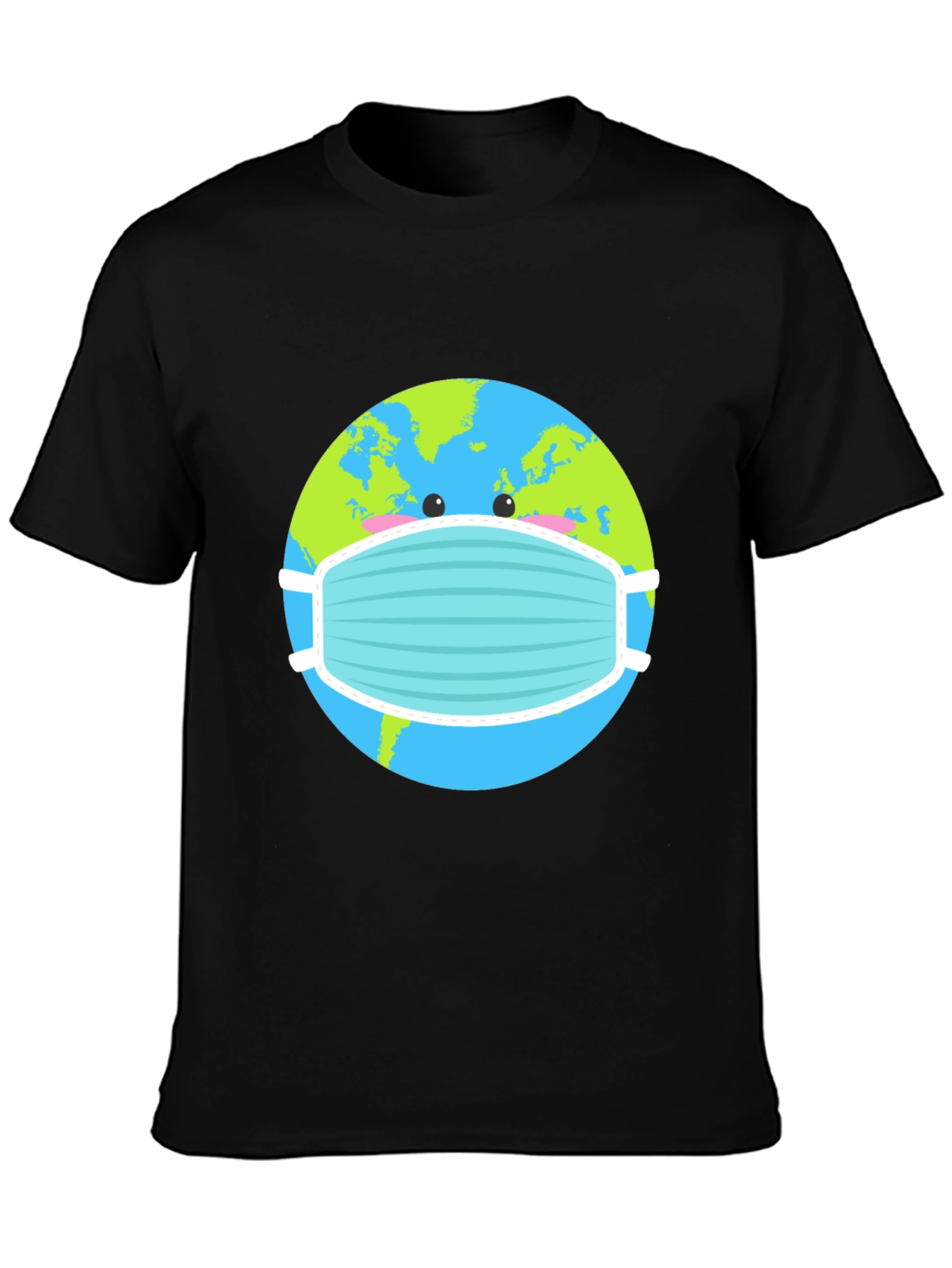 Earth with Mask Graphic Tee - Protect the Planet!