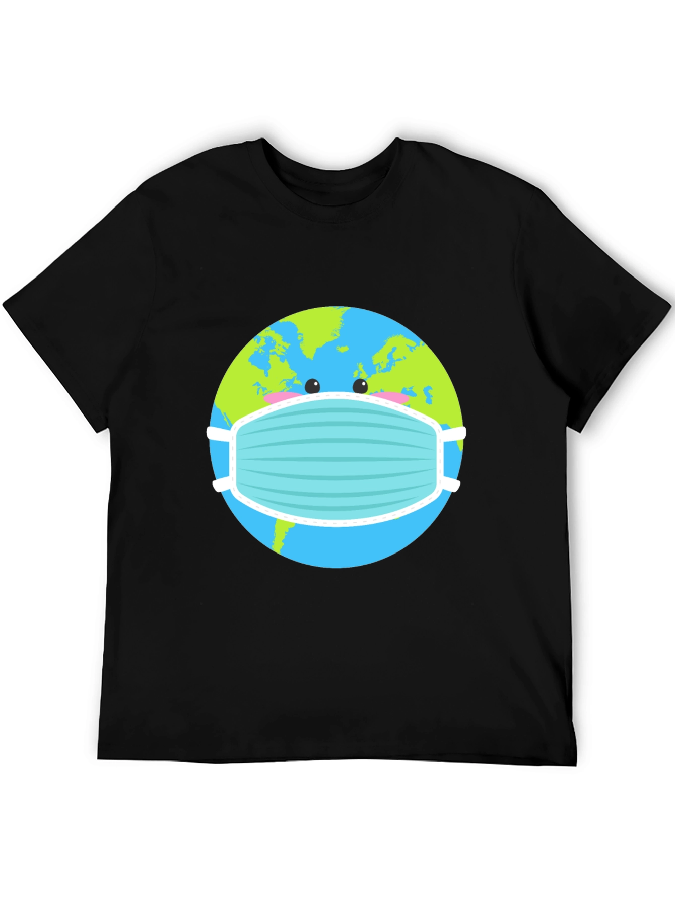Earth with Mask Graphic Tee - Protect the Planet!