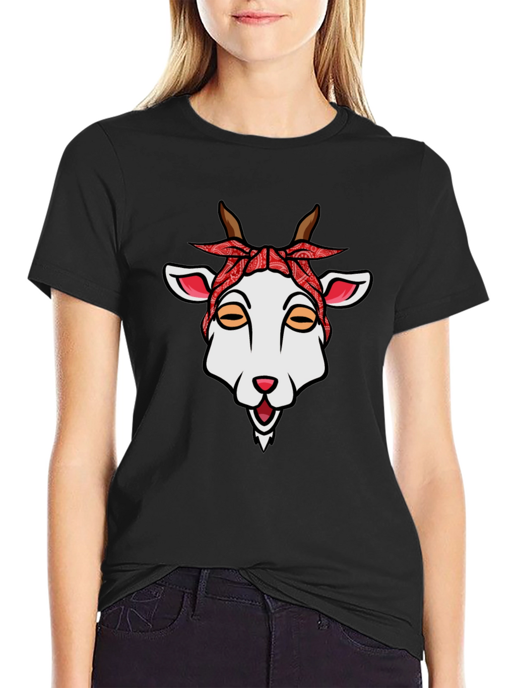 Goat Bandana Graphic Tee - Unique Style