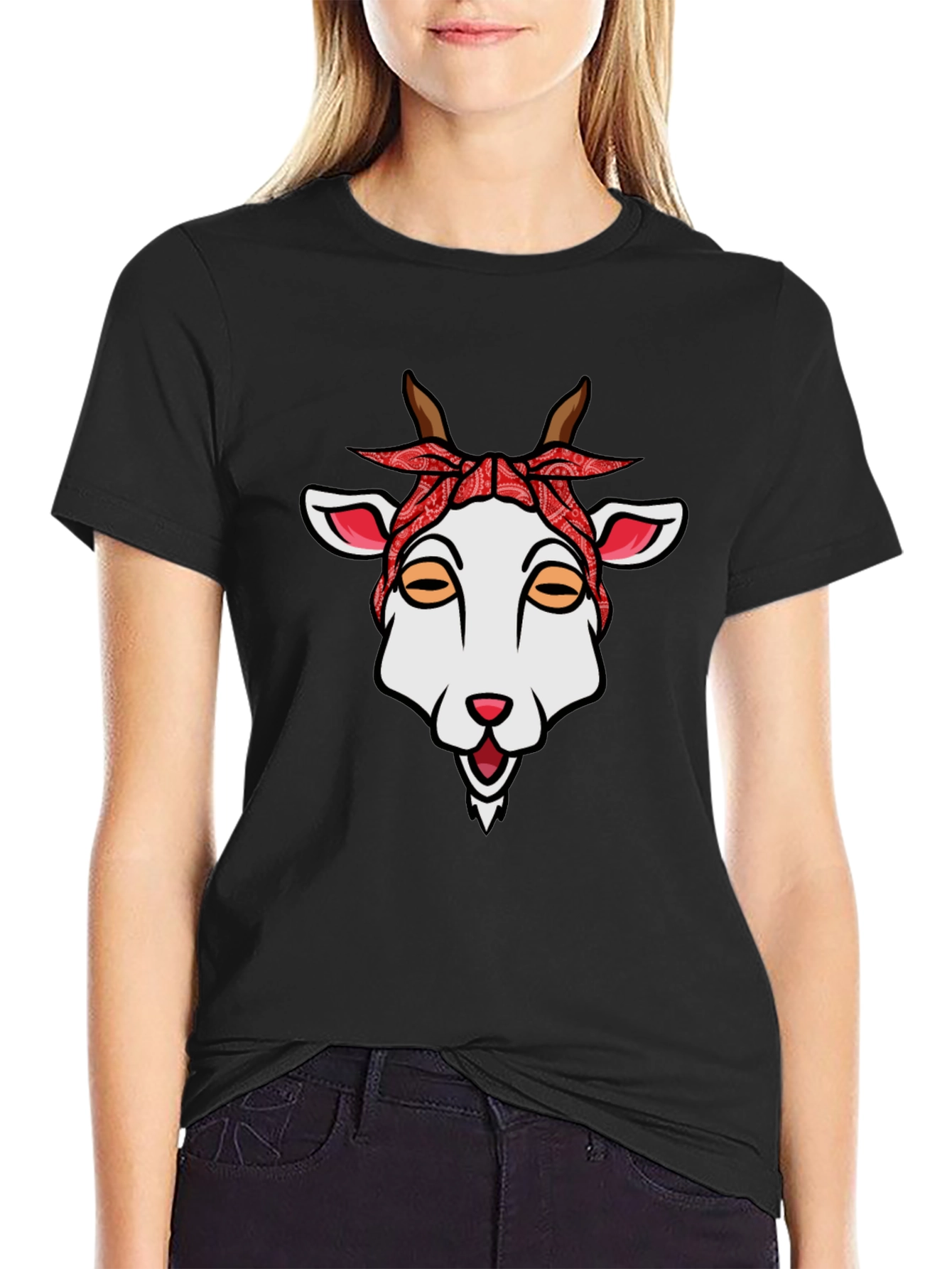 Goat Bandana Graphic Tee - Unique Style