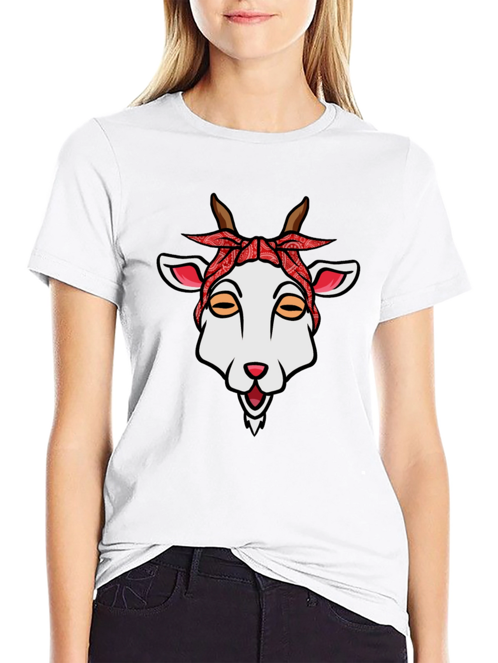 Goat Bandana Graphic Tee - Unique Style