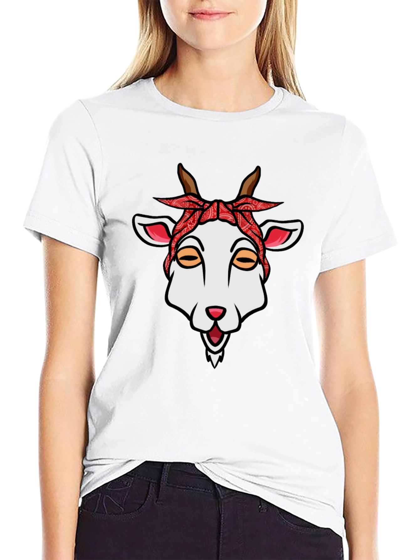 Goat Bandana Graphic Tee - Unique Style