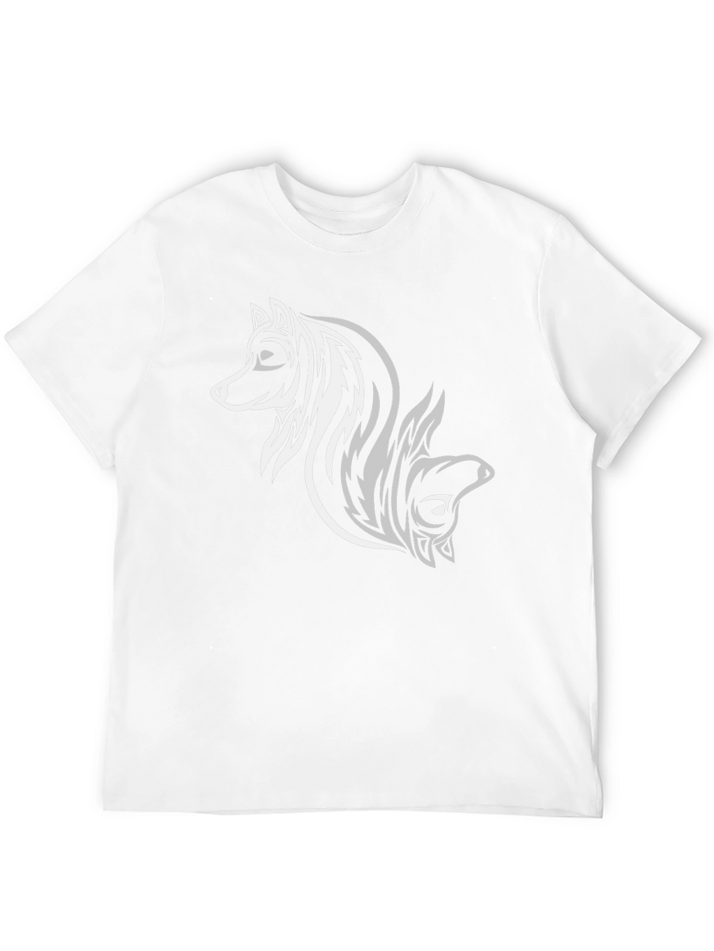 Tribal Wolf Design Black T-Shirt