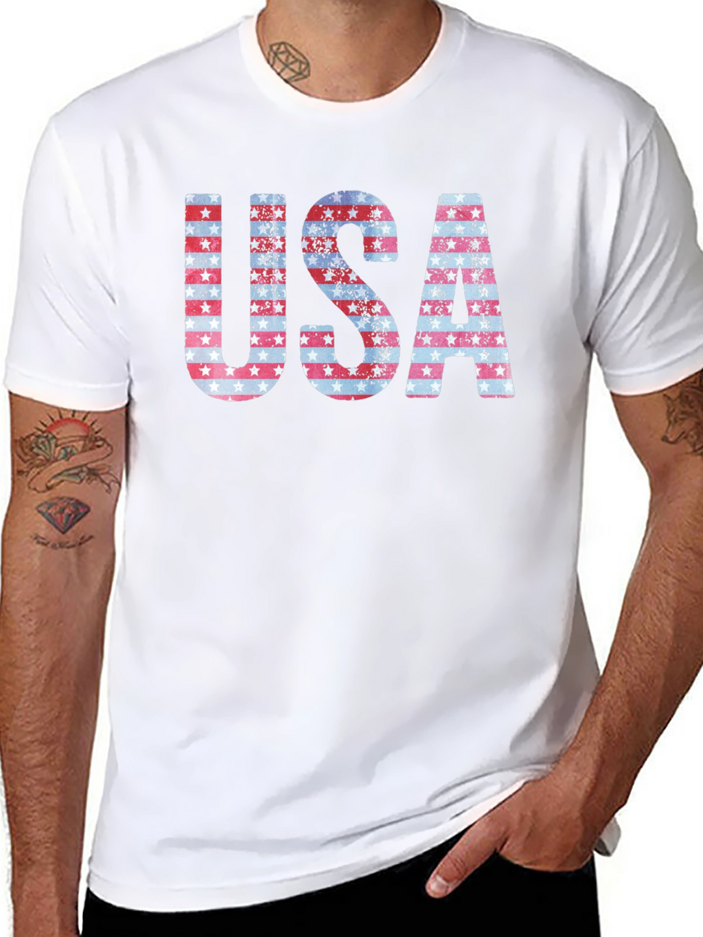 Patriotic USA Graphic Print T-Shirt