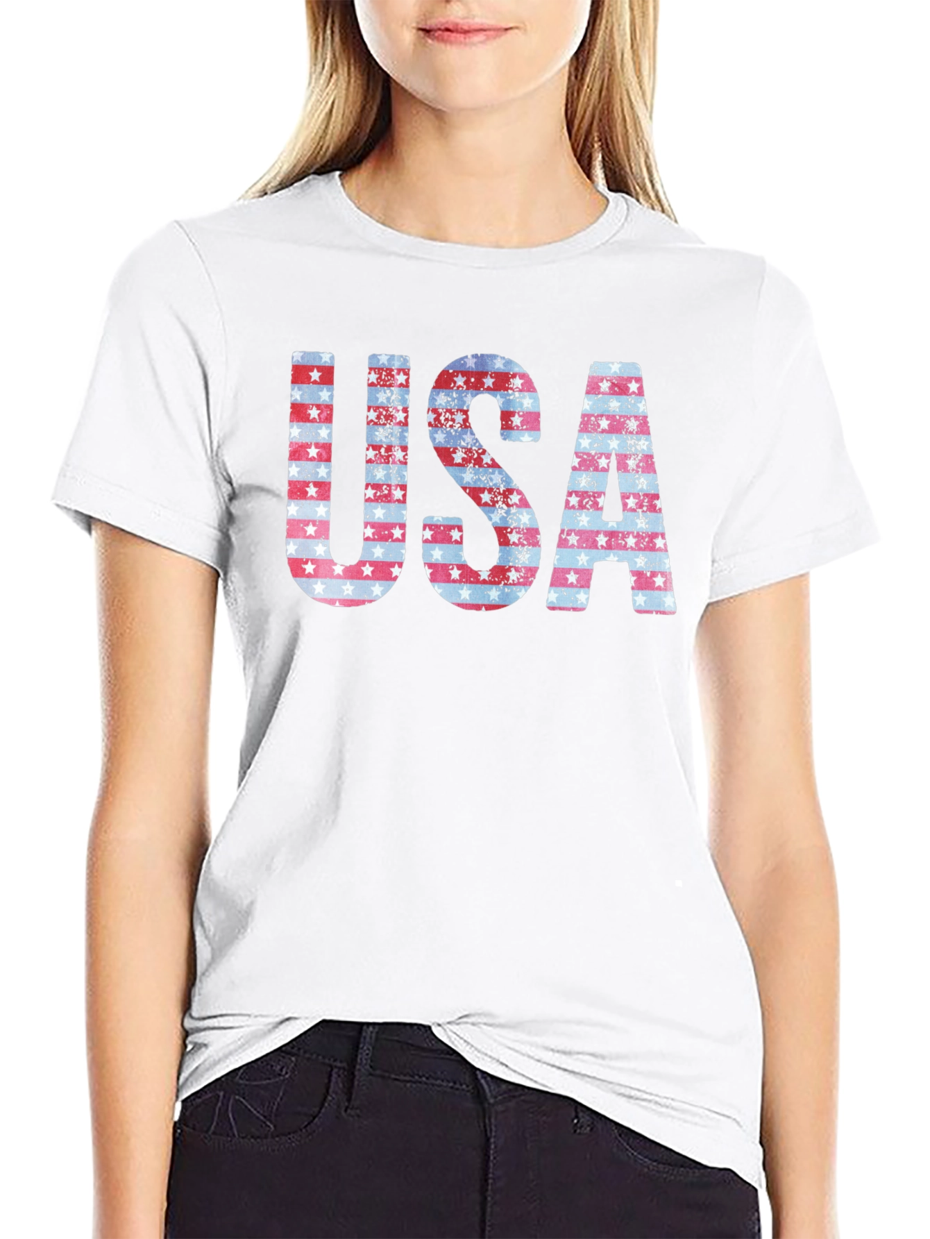 Patriotic USA Graphic Print T-Shirt