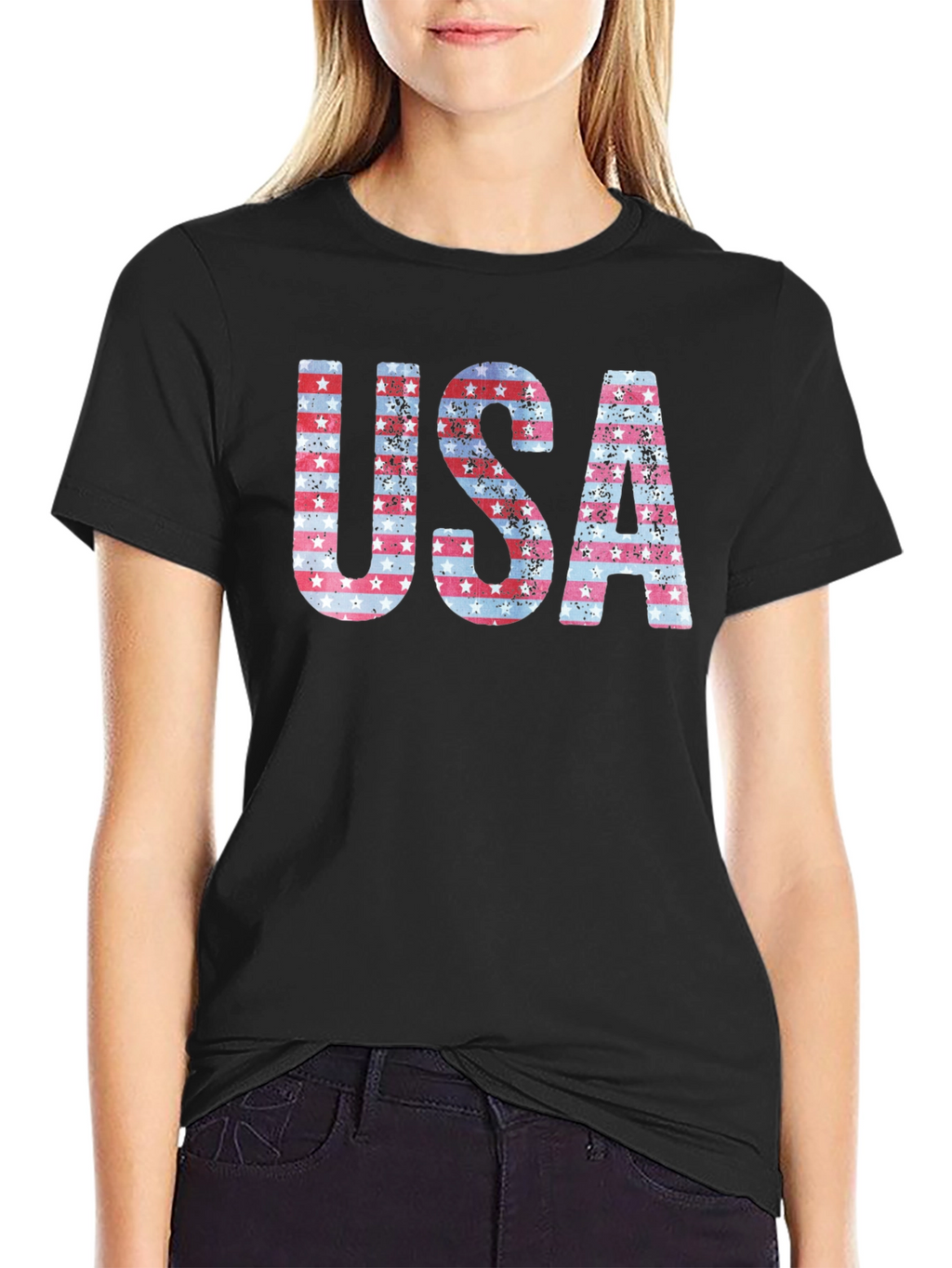 Patriotic USA Graphic Print T-Shirt