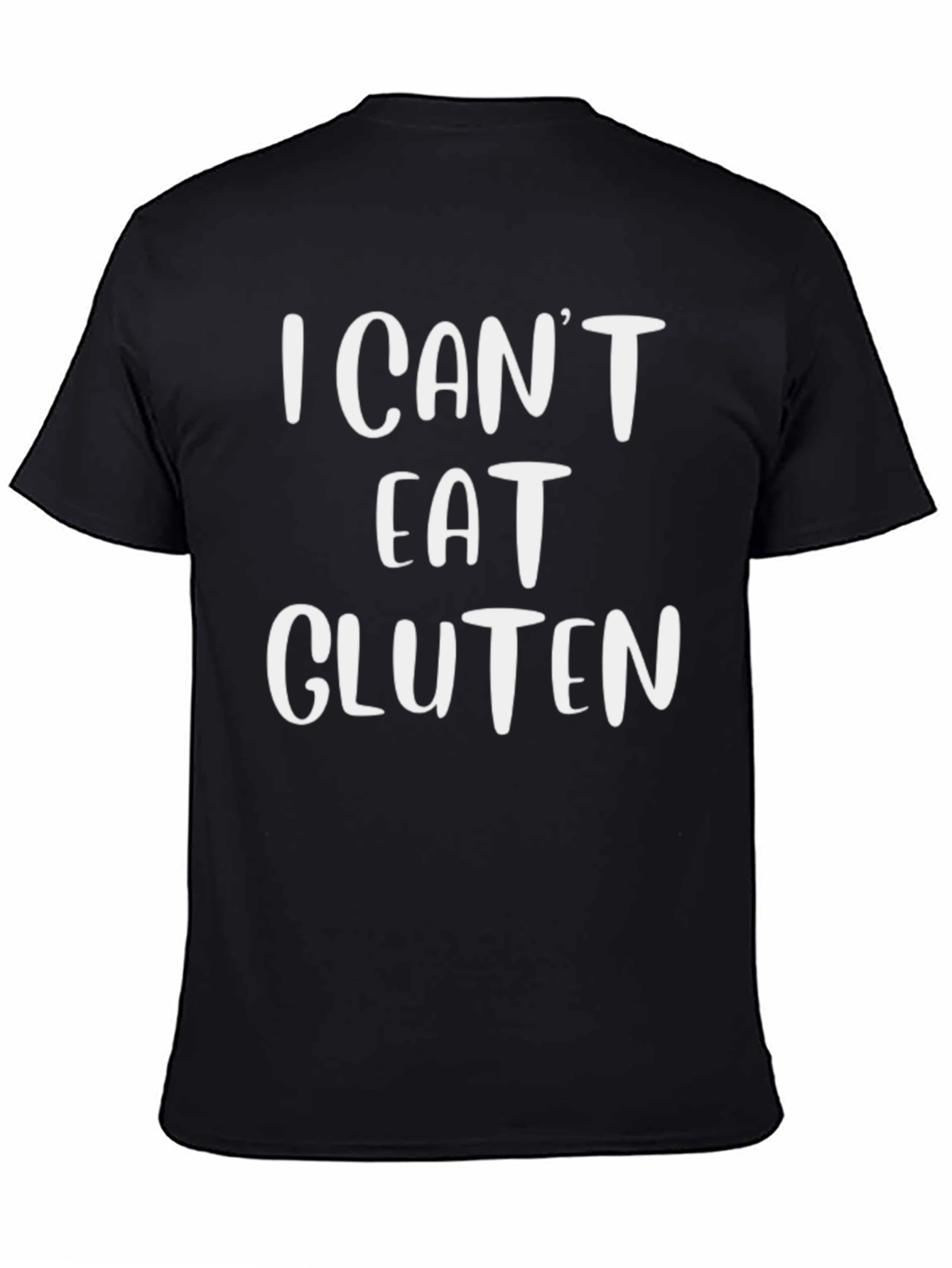 I Cant Eat Gluten Graphic Tee - Unisex Black T-Shirt