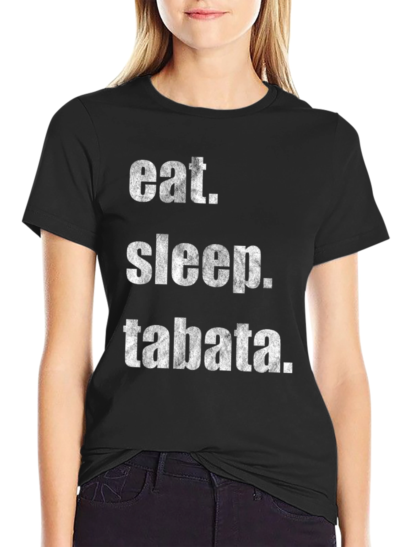 Eat Sleep Tabata Black T-Shirt Workout Tee