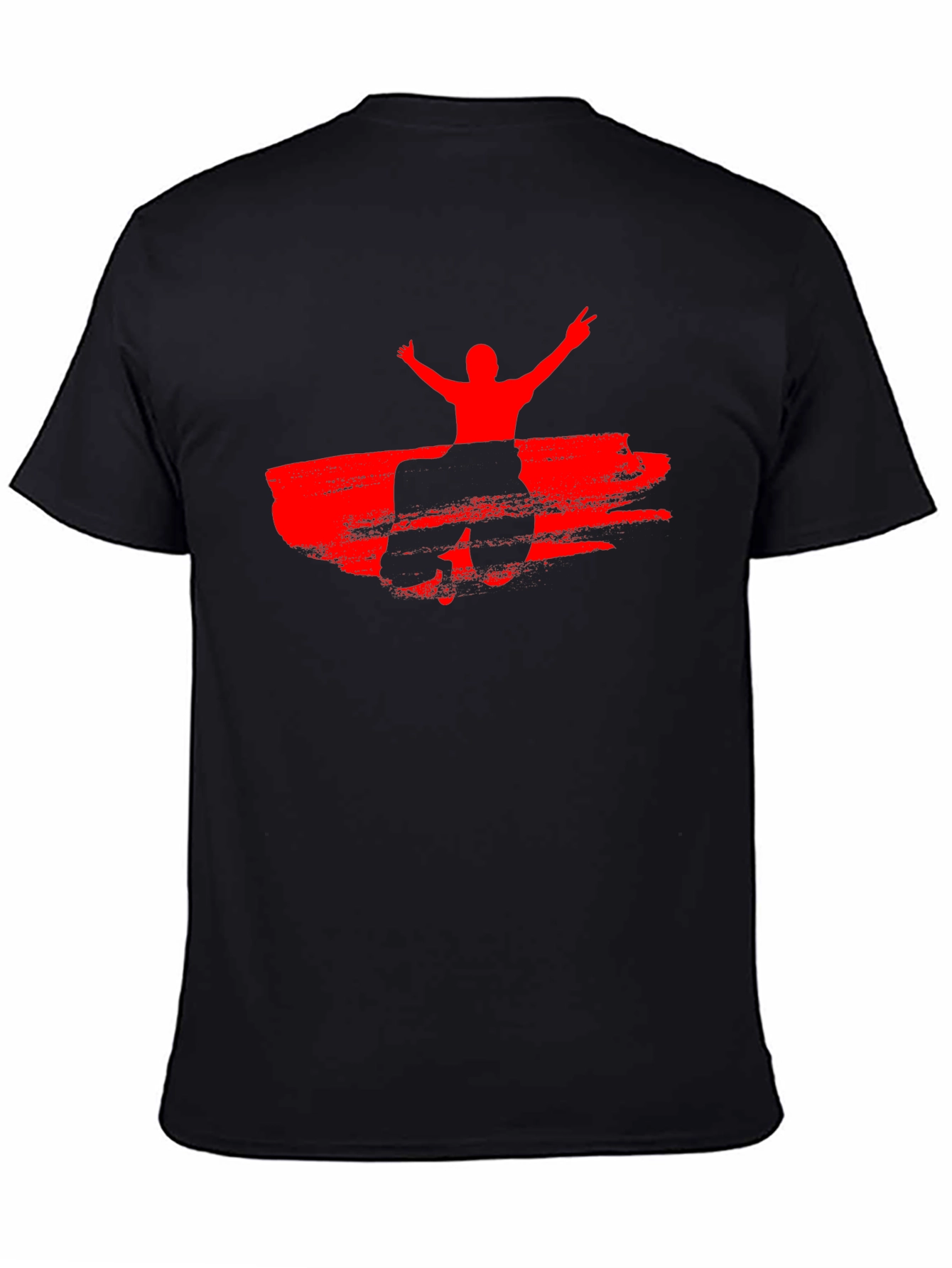 Red Silhouette Graphic Black T-Shirt