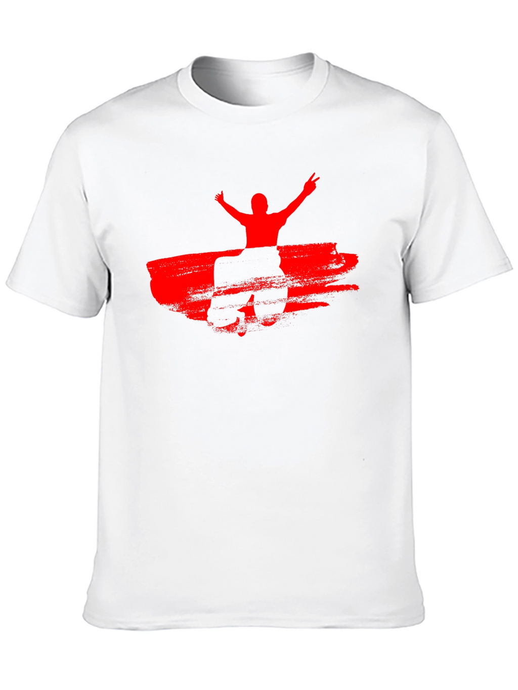 Red Silhouette Graphic Black T-Shirt