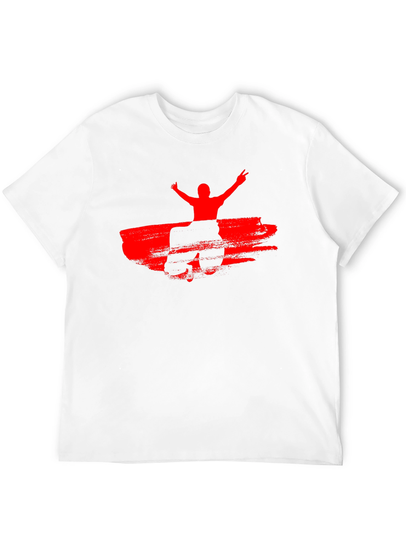 Red Silhouette Graphic Black T-Shirt