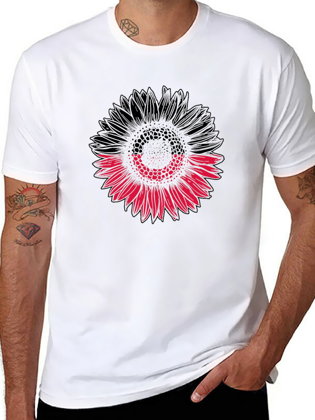 Sunflower Graphic Black T-Shirt - Modern Floral Tee