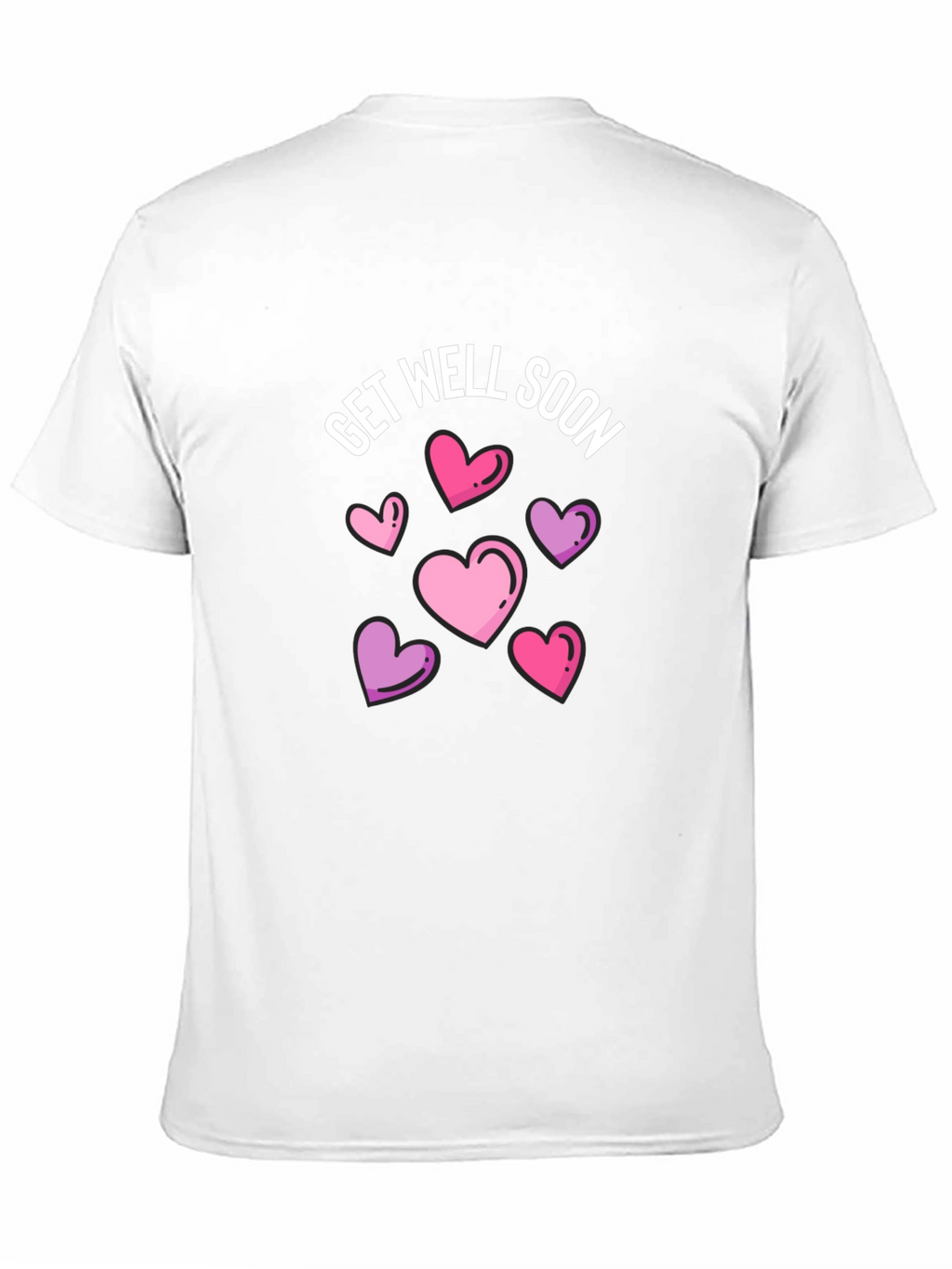 Get Well Soon Hearts Graphic Black T-Shirt