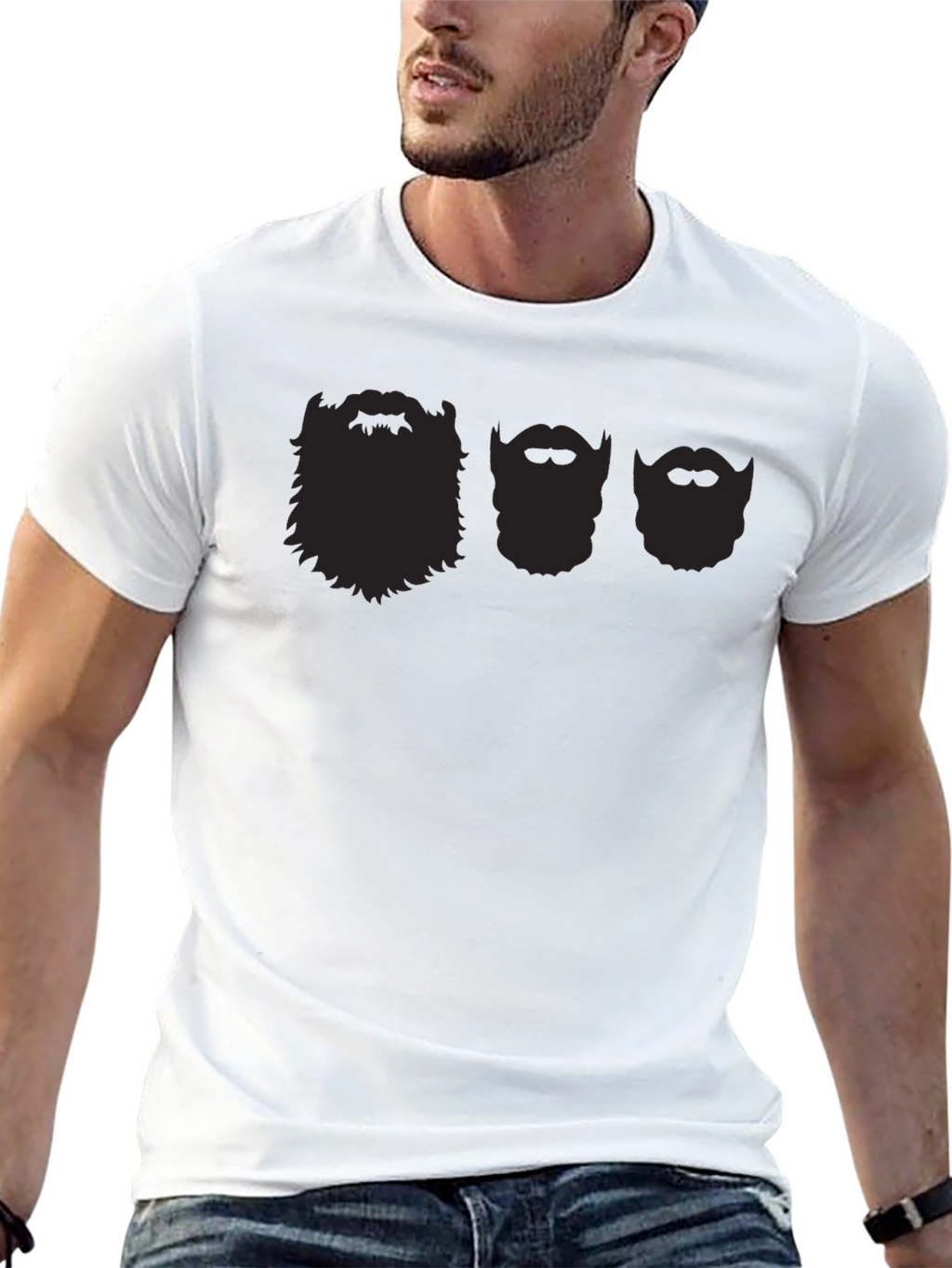 Bearded Faces Graphic T-Shirt - Black