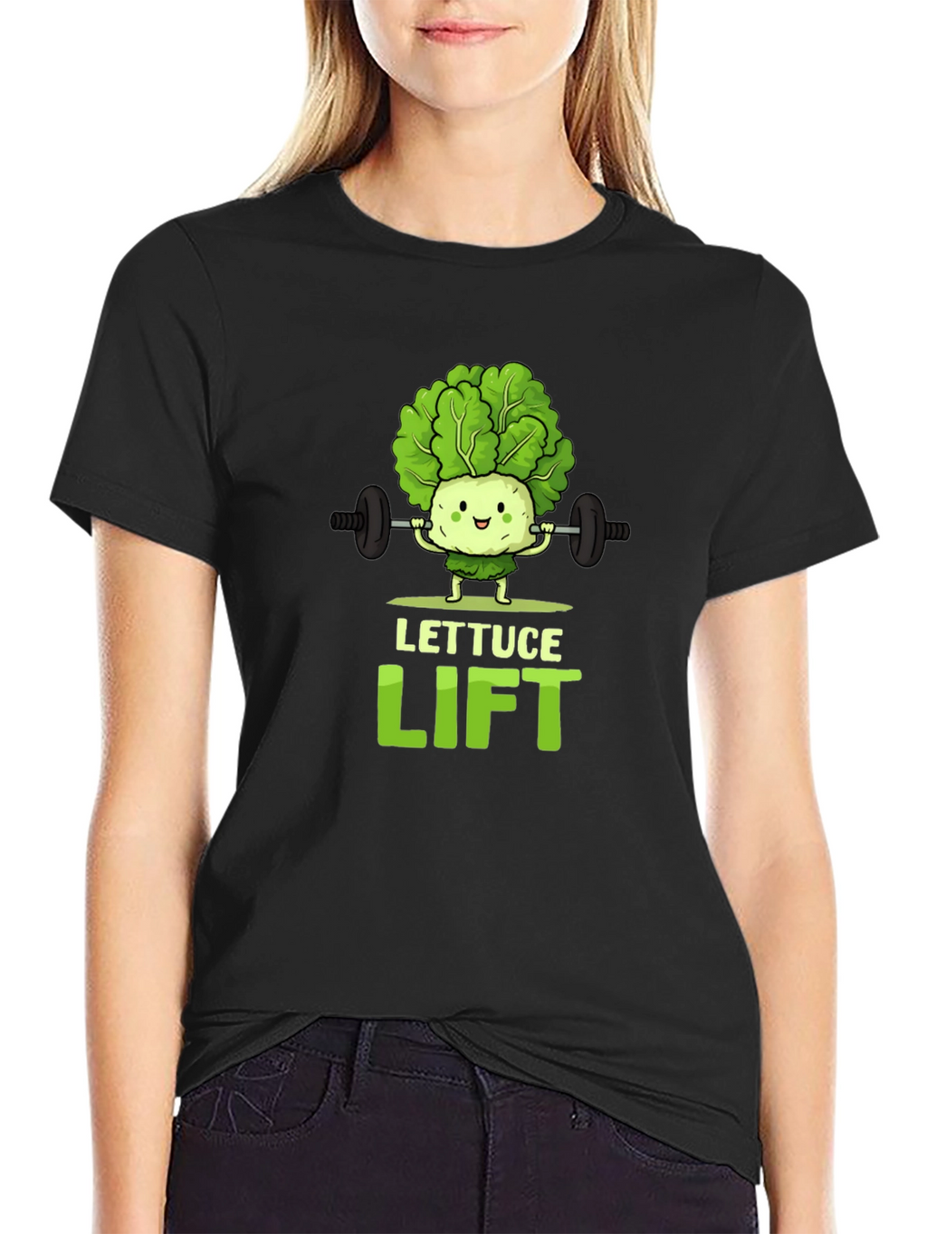 Lettuce Lift Black Graphic T-Shirt