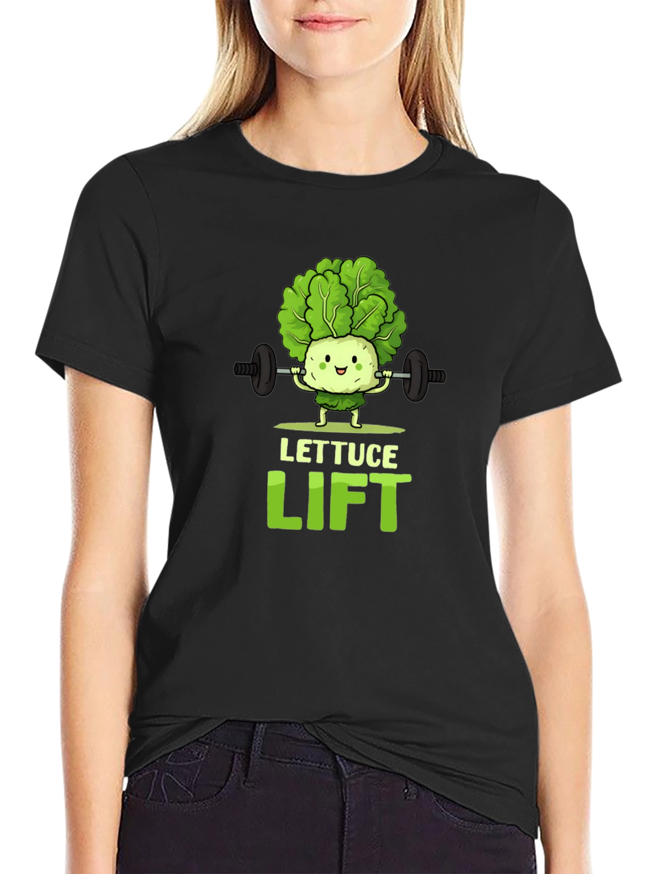 Lettuce Lift Black Graphic T-Shirt