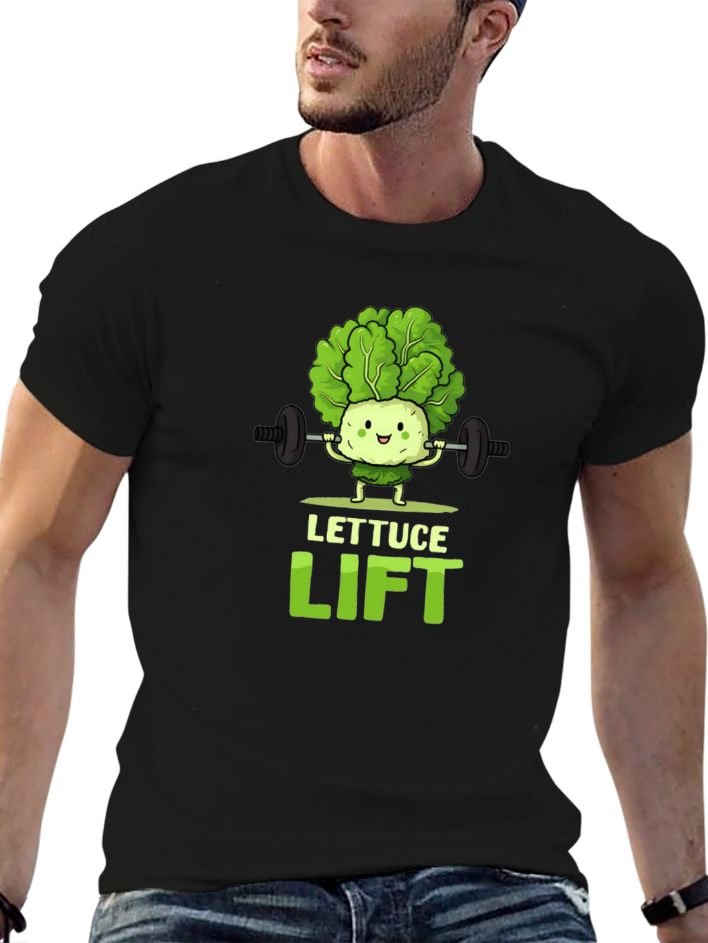 Lettuce Lift Black Graphic T-Shirt