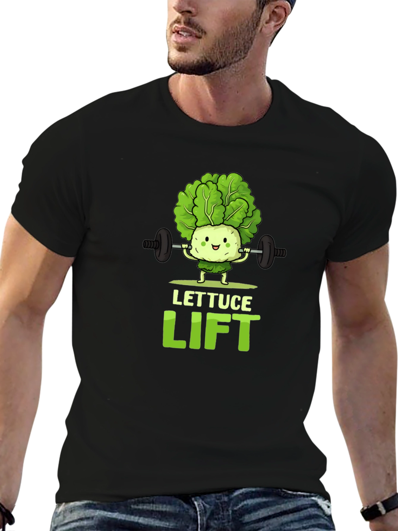 Lettuce Lift Black Graphic T-Shirt