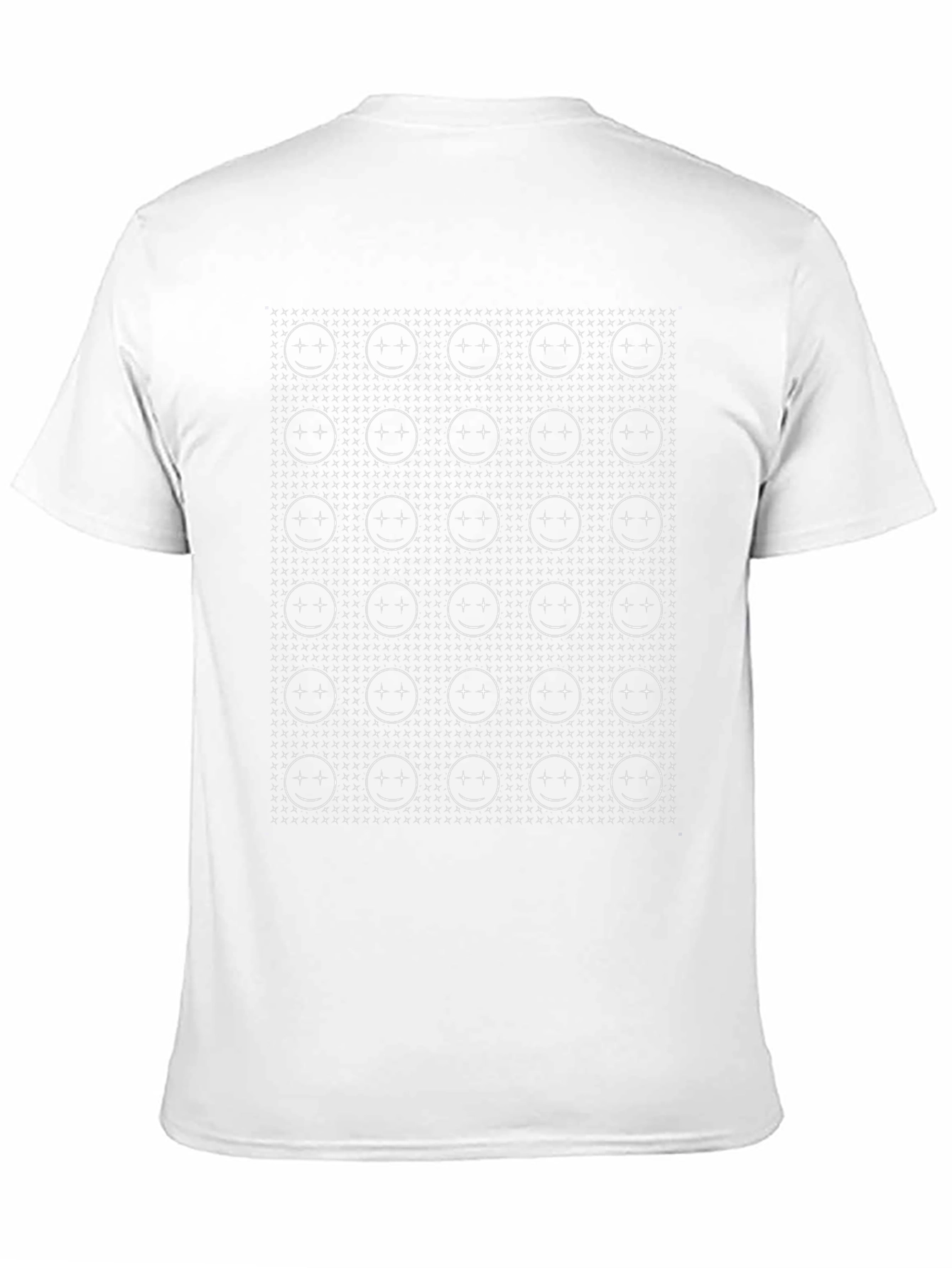 Smiley Face Pattern Black T-Shirt