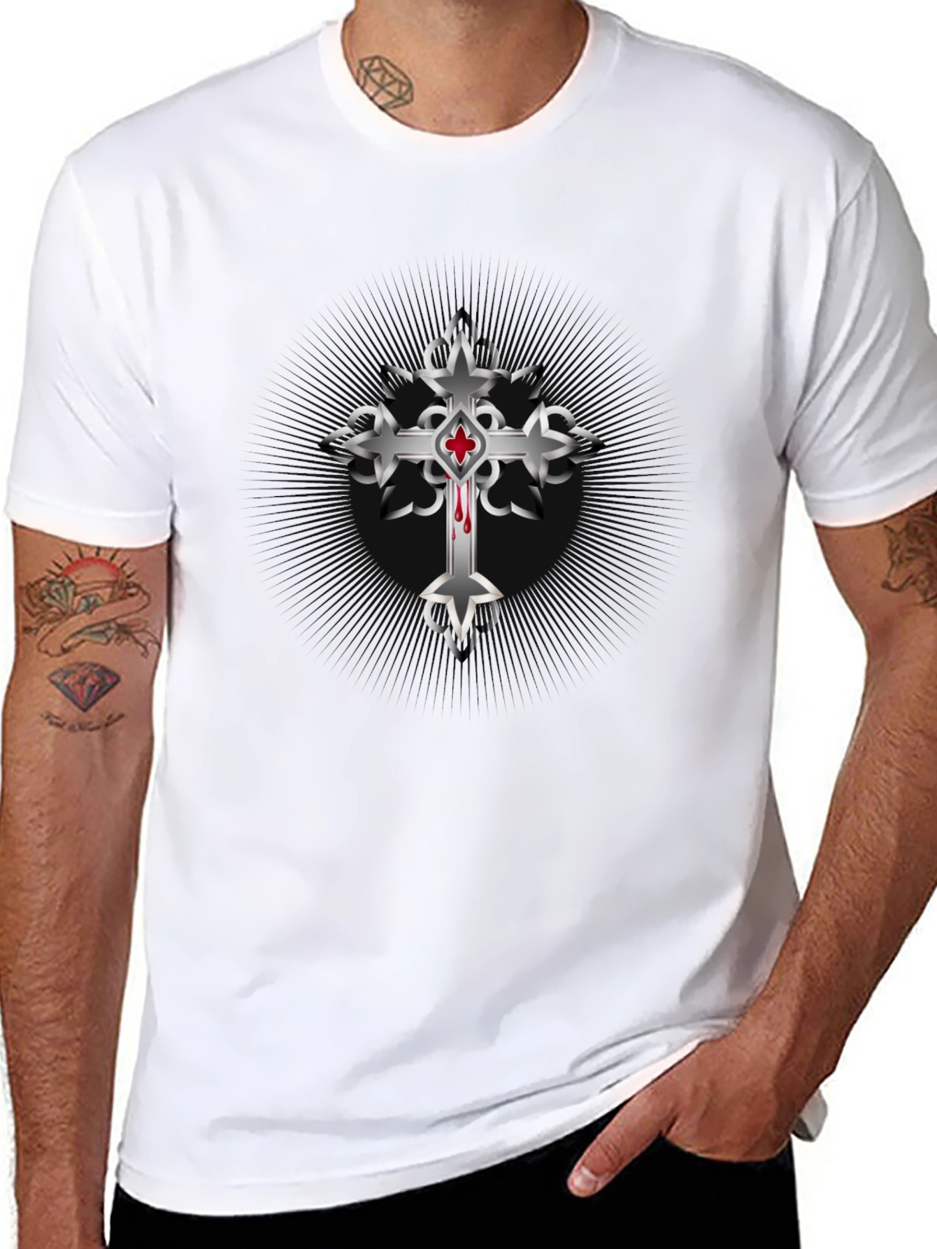 Cross Graphic Black T-Shirt