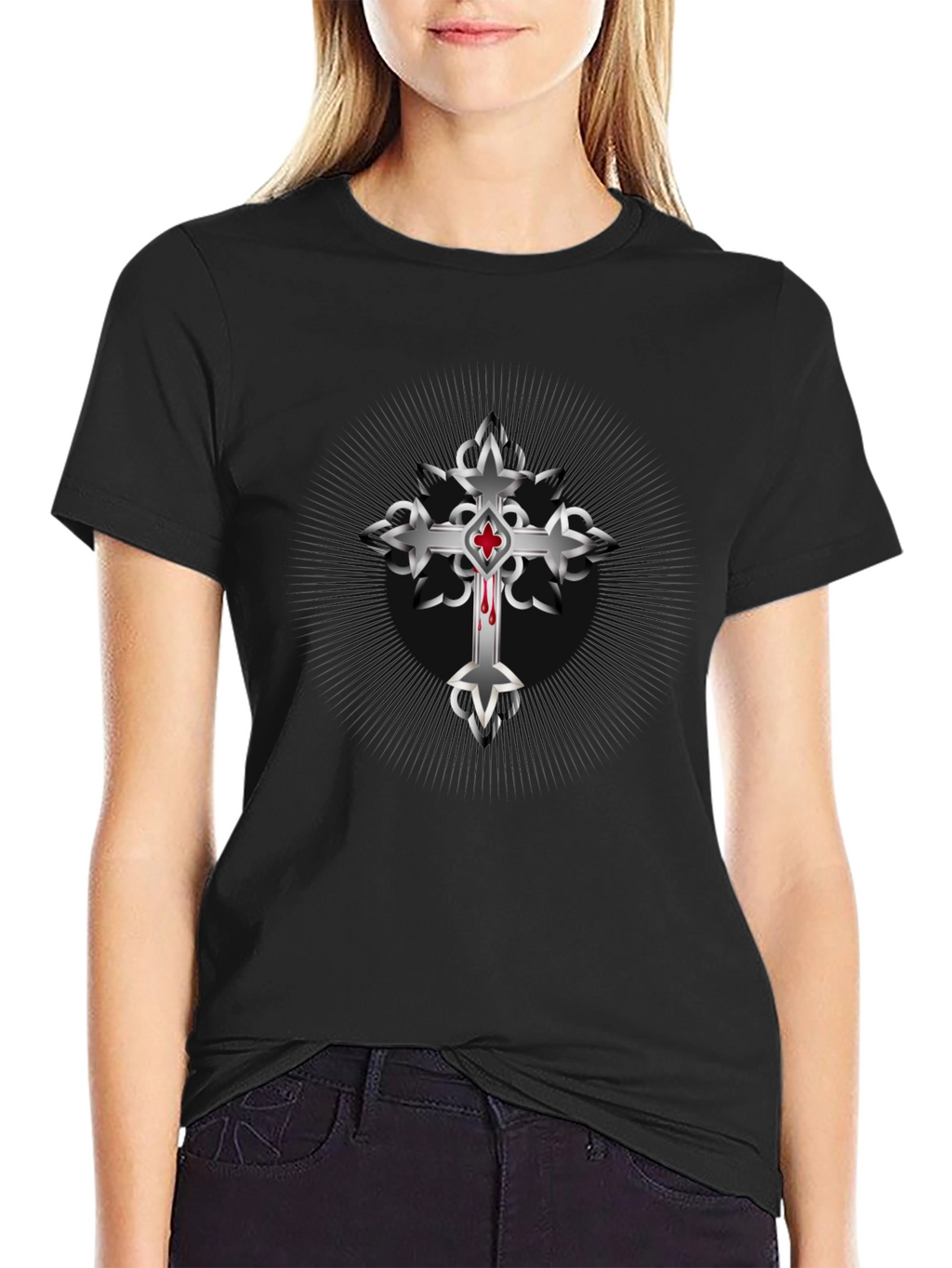 Cross Graphic Black T-Shirt