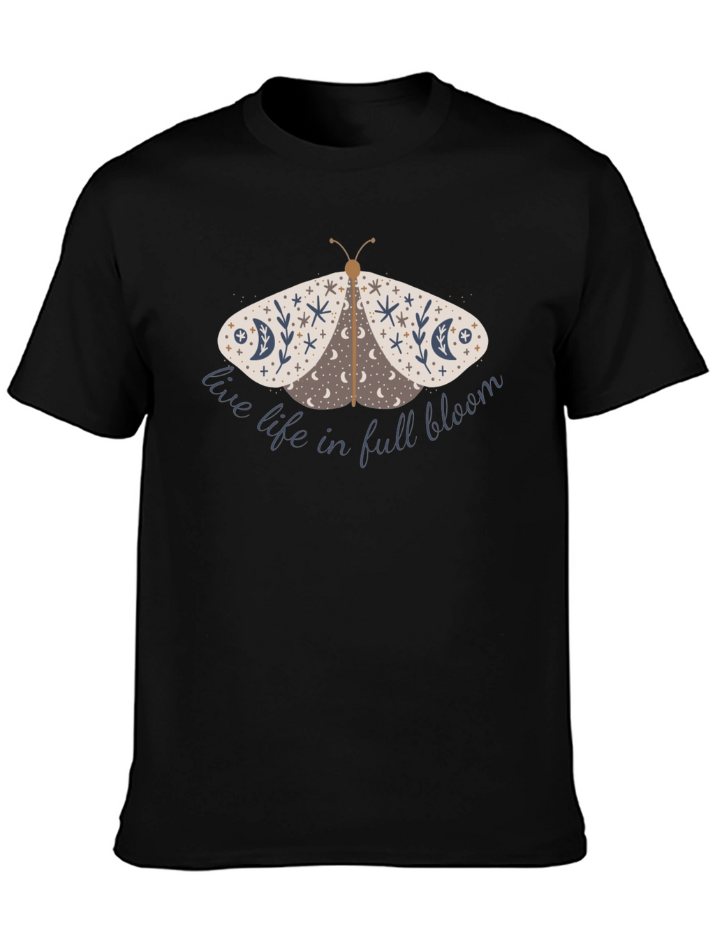 Moth Graphic T-Shirt - Live Life in Full Bloom