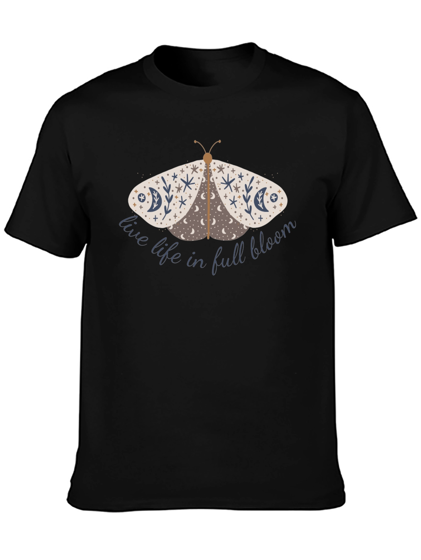 Moth Graphic T-Shirt - Live Life in Full Bloom