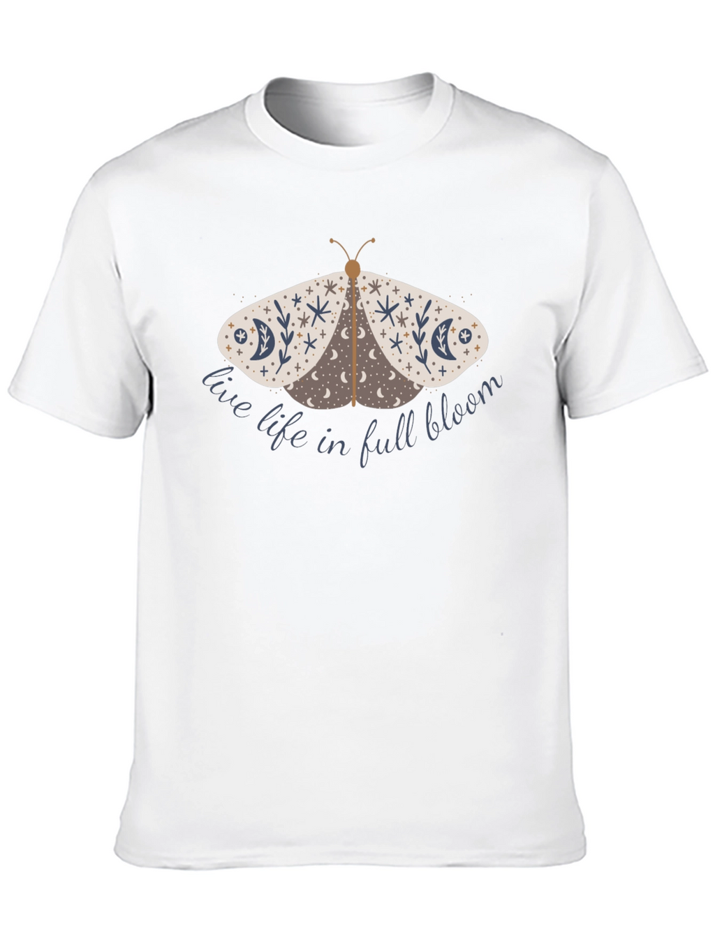 Moth Graphic T-Shirt - Live Life in Full Bloom