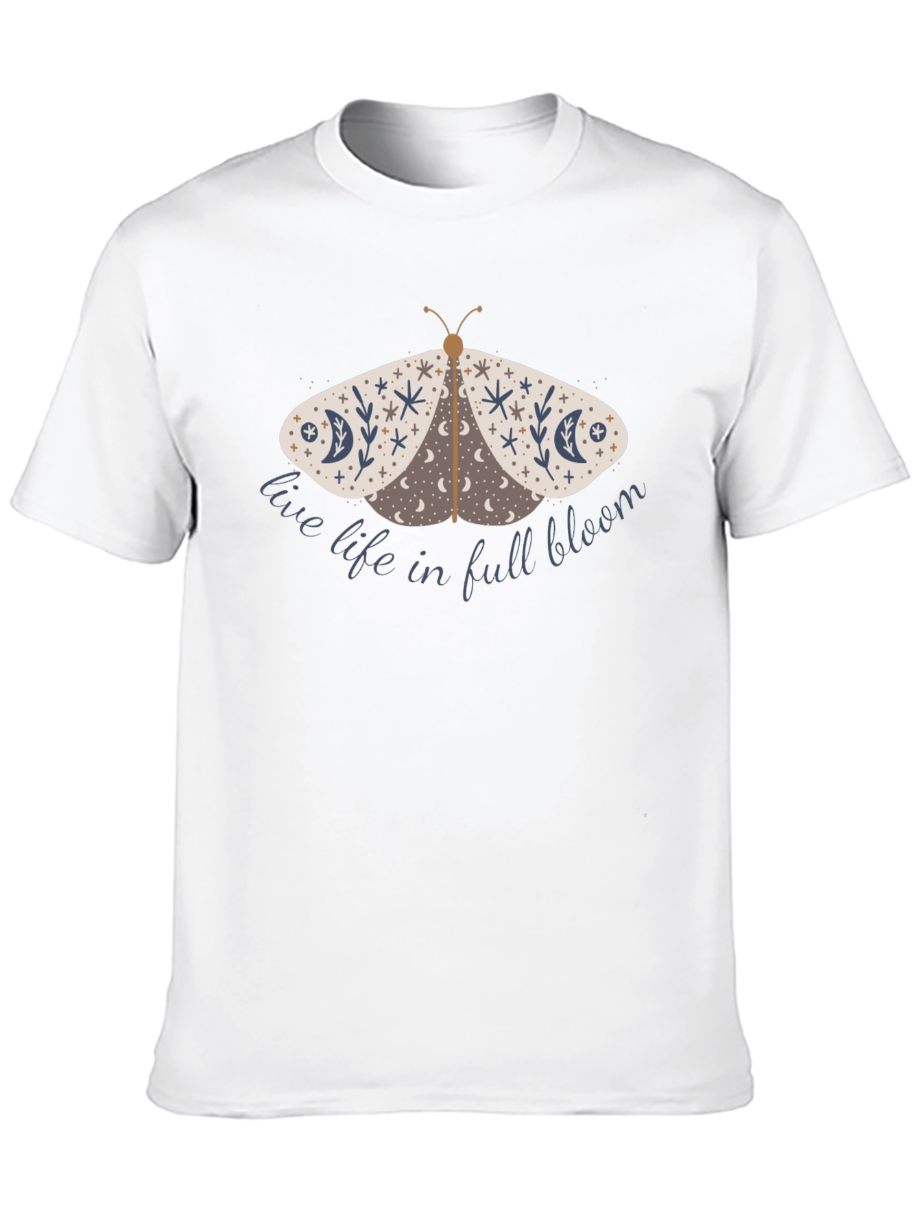 Moth Graphic T-Shirt - Live Life in Full Bloom