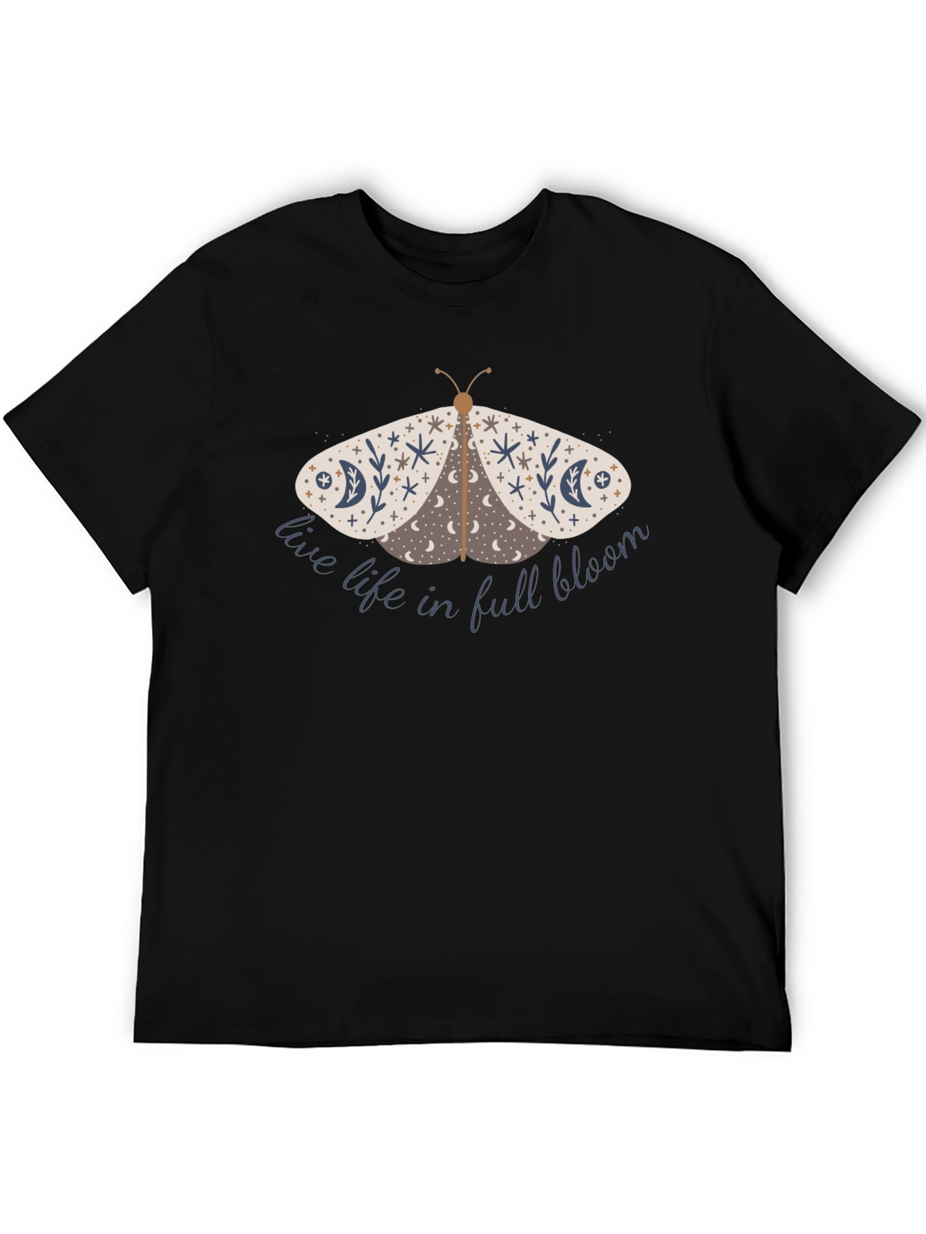 Moth Graphic T-Shirt - Live Life in Full Bloom