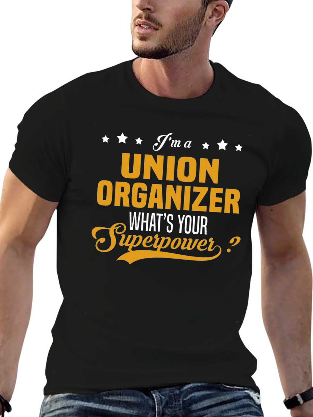Union Organizer Superpower T-Shirt - Black