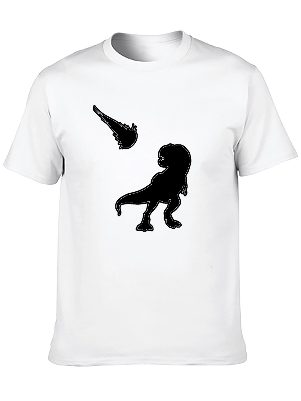 Dinosaur Meteor Graphic Tee - Black Cotton T-Shirt