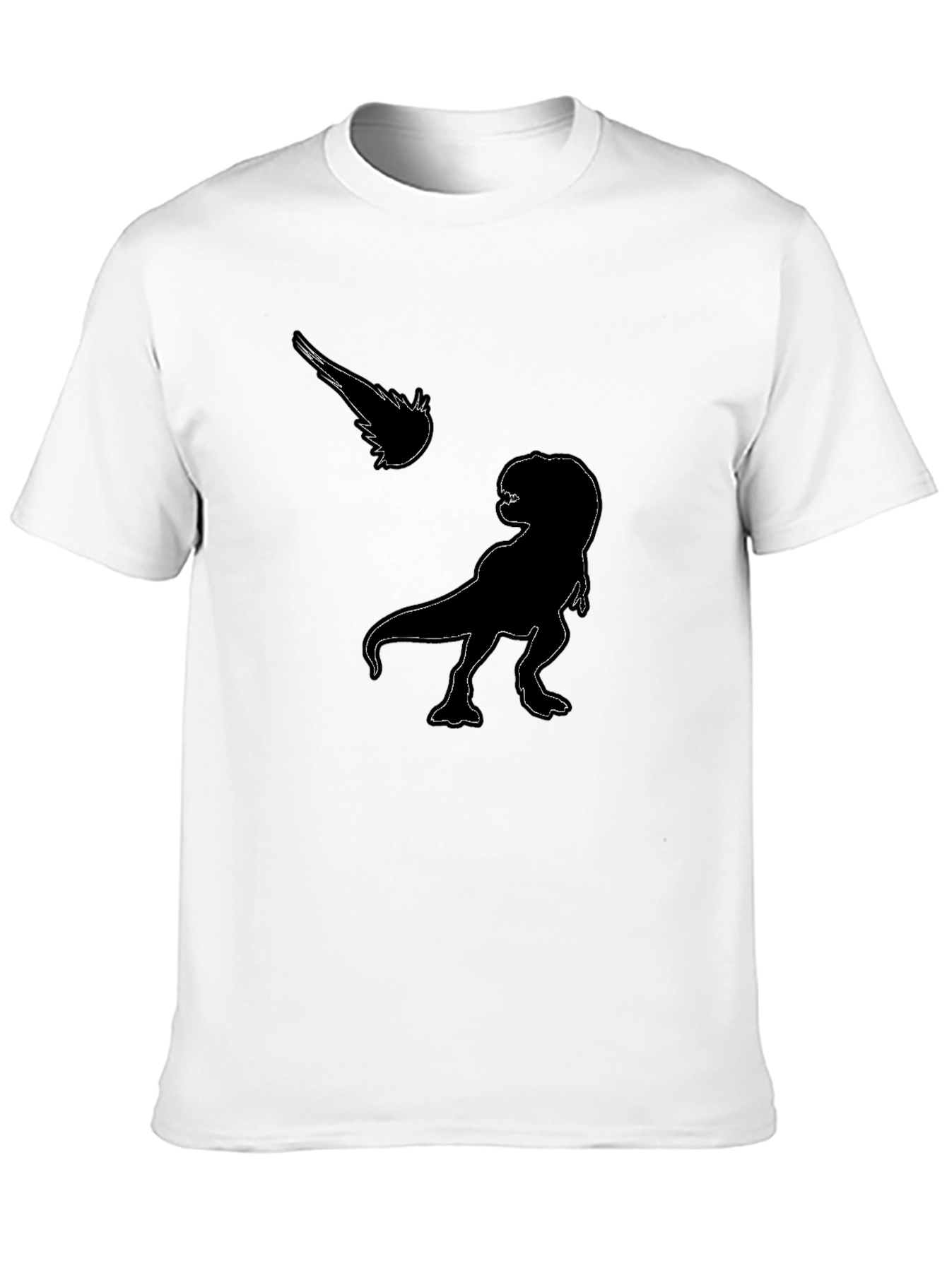 Dinosaur Meteor Graphic Tee - Black Cotton T-Shirt