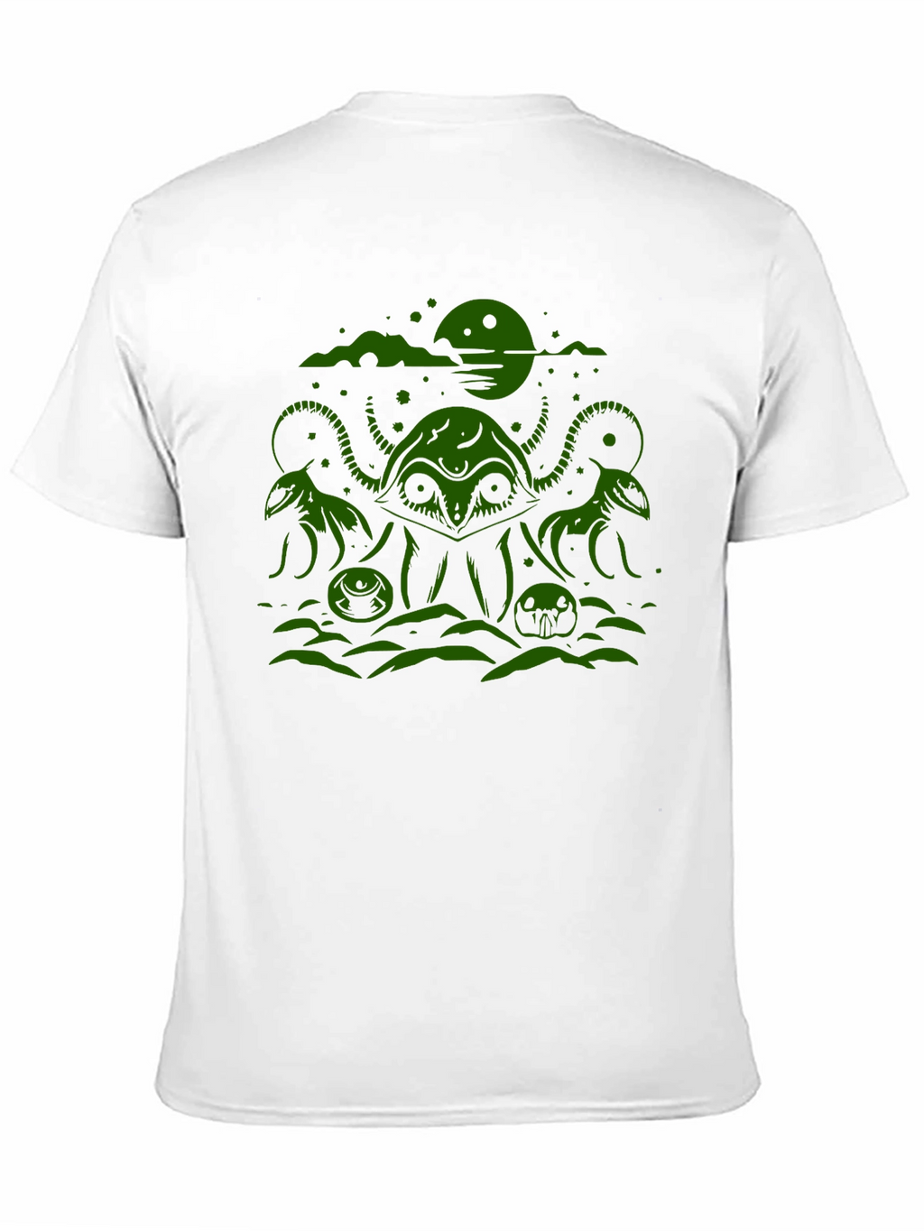 Cthulhu Graphic Tee - Black Cotton Blend T-Shirt