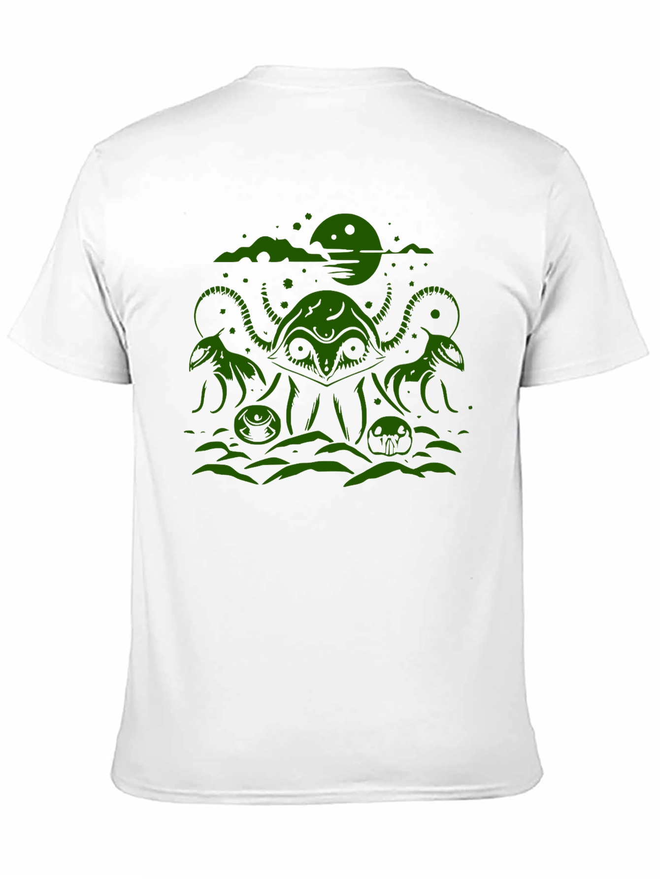 Cthulhu Graphic Tee - Black Cotton Blend T-Shirt