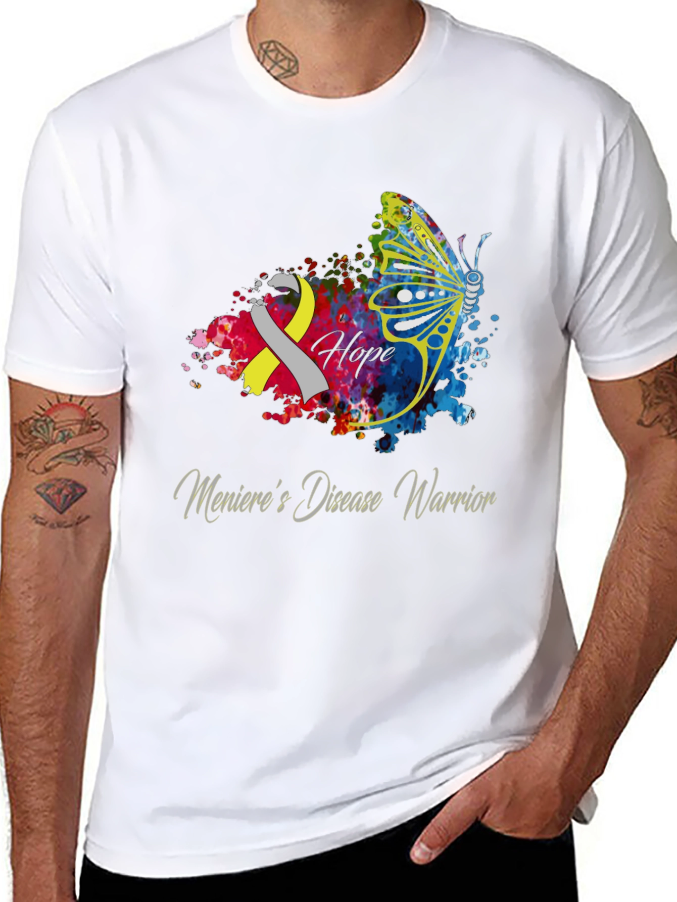 Menieres Disease Warrior Butterfly T-Shirt
