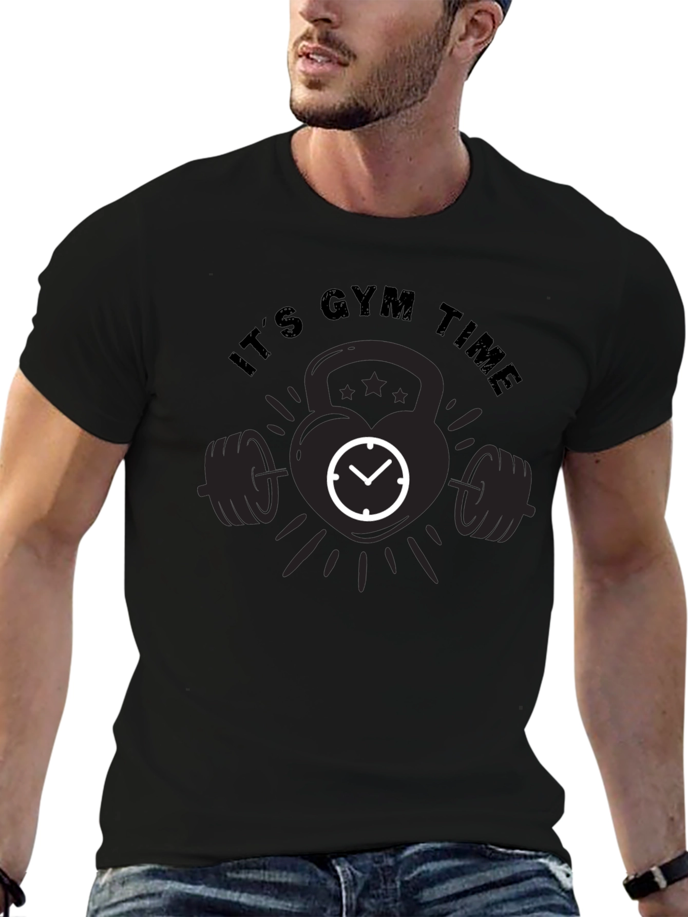 Its Gym Time Black T-Shirt