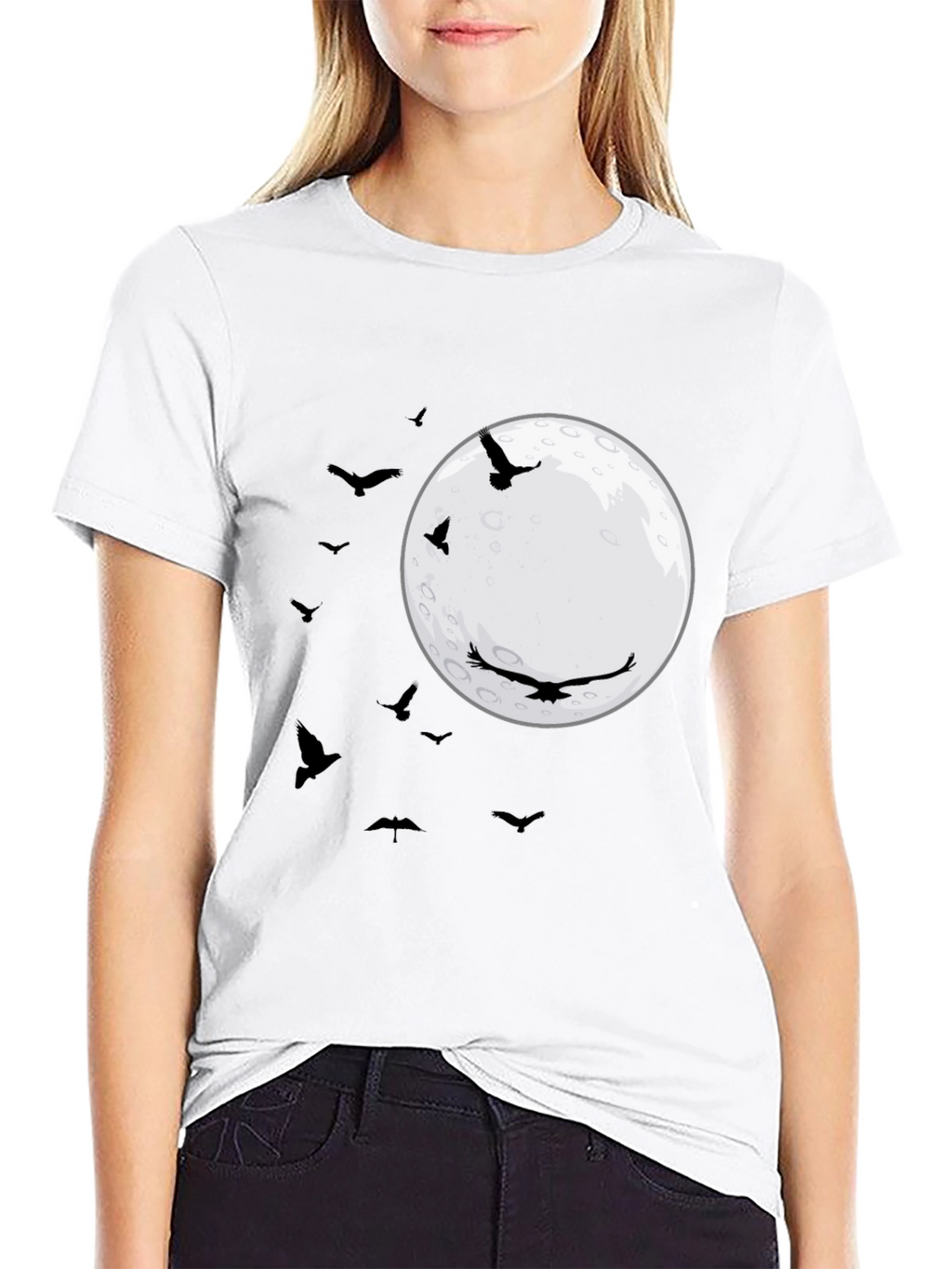 Raven Moon T-Shirt - Black