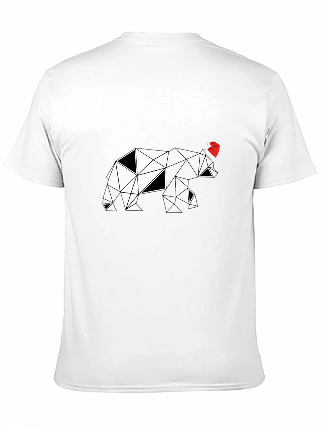 Geometric Bear with Santa Hat T-Shirt