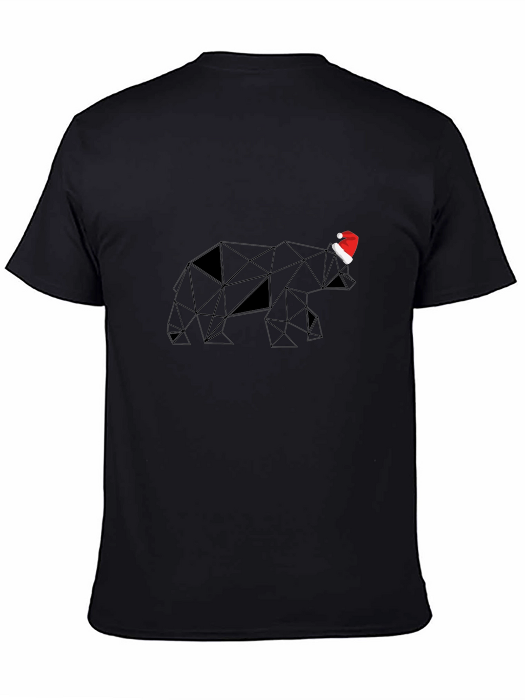 Geometric Bear with Santa Hat T-Shirt