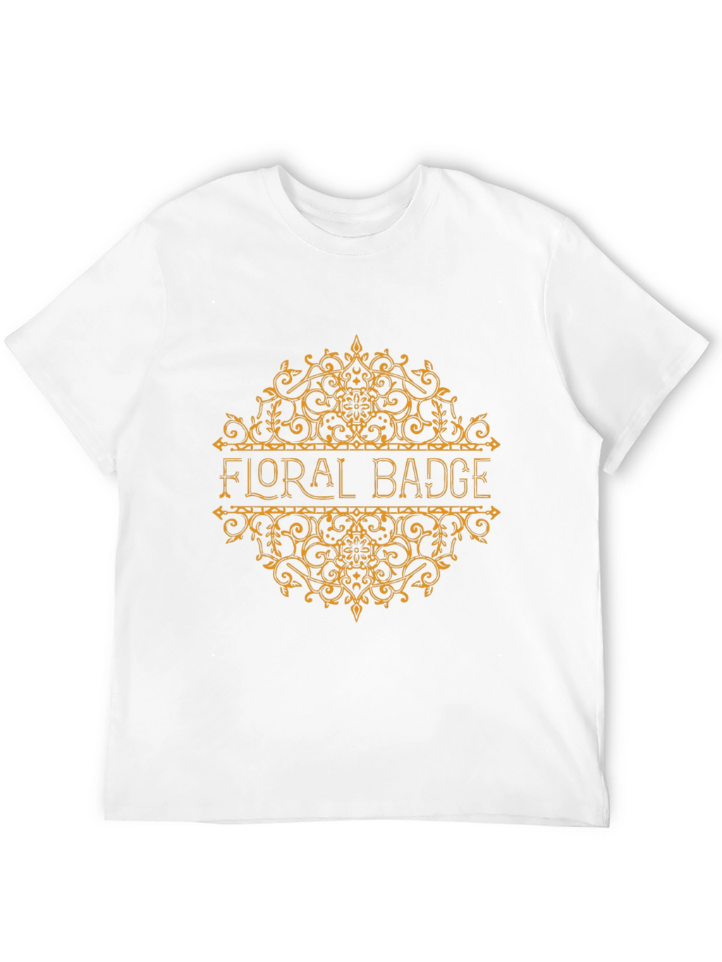 Floral Badge Graphic T-Shirt - Black